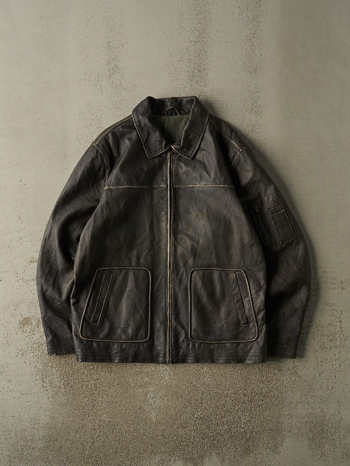 Vintage 90s Brown Leather Jacket (XL/XXL)