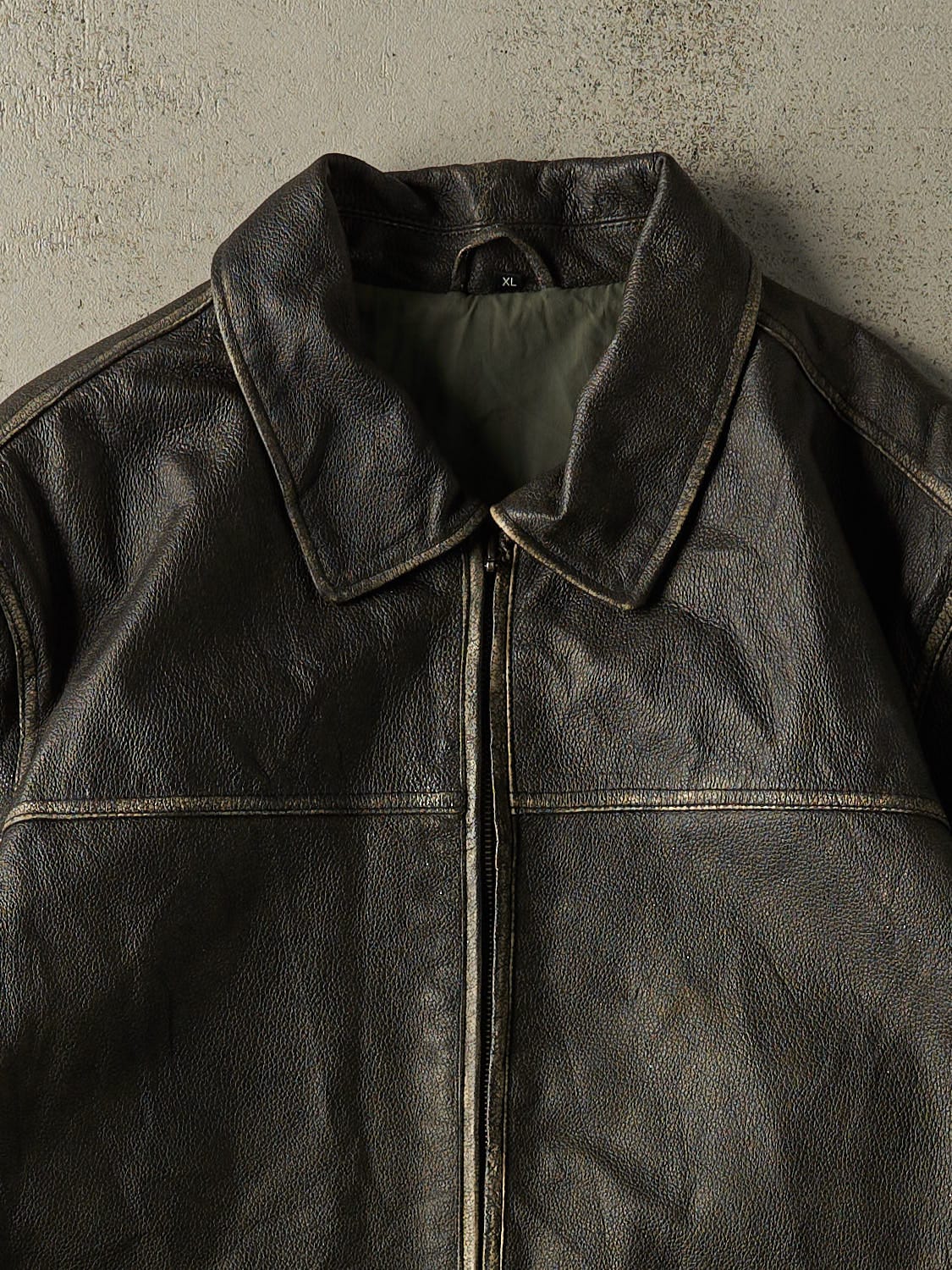 Vintage 90s Brown Leather Jacket (XL/XXL)