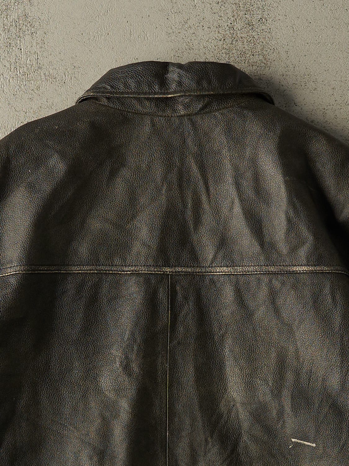 Vintage 90s Brown Leather Jacket (XL/XXL)