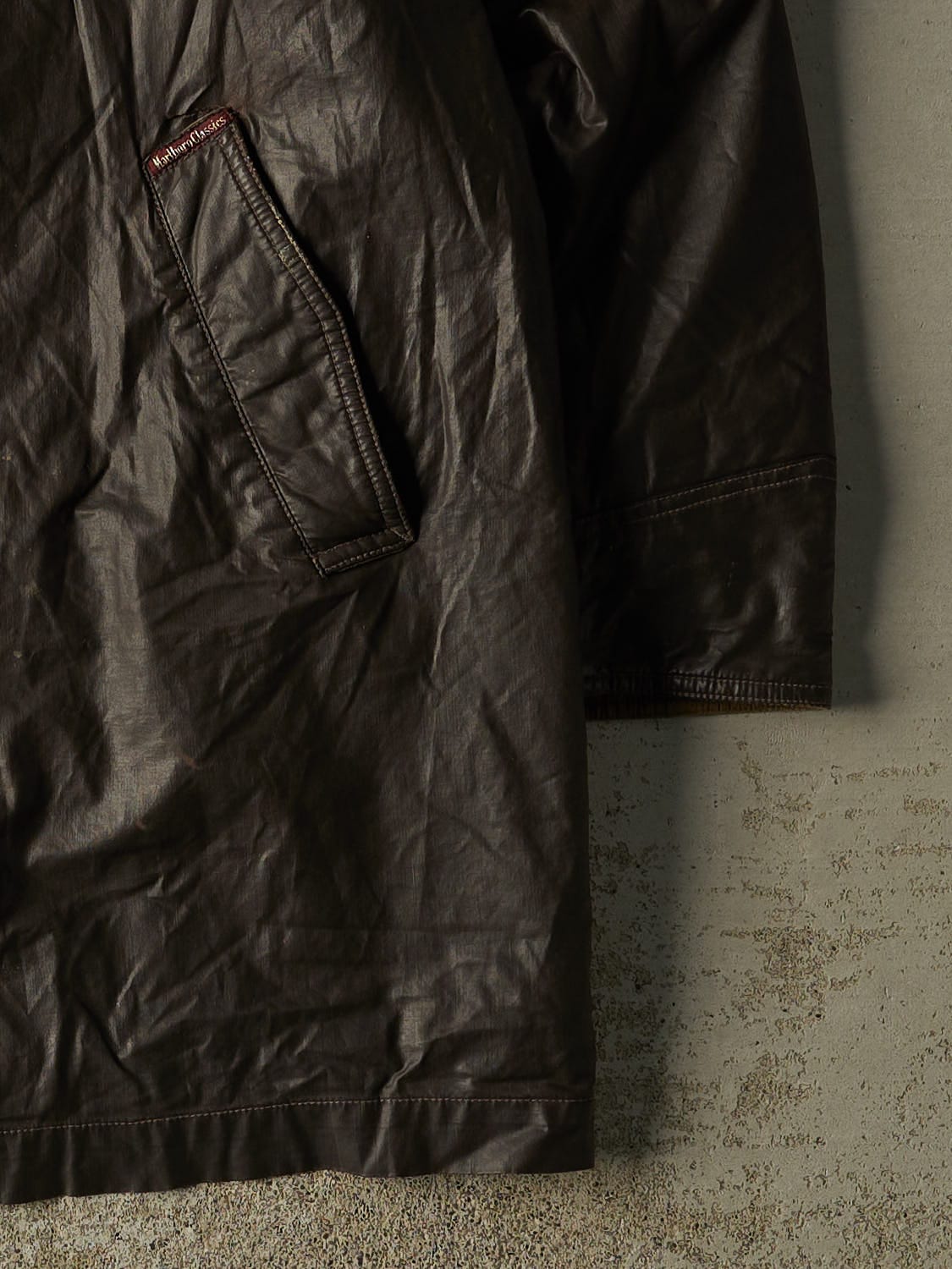 Vintage 90s Brown Marlboro Plaid Lined Trench Rain Jacket (XXL)