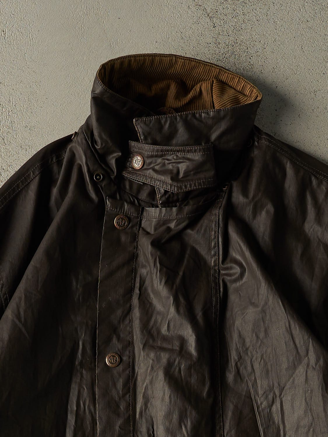 Vintage 90s Brown Marlboro Plaid Lined Trench Rain Jacket (XXL)