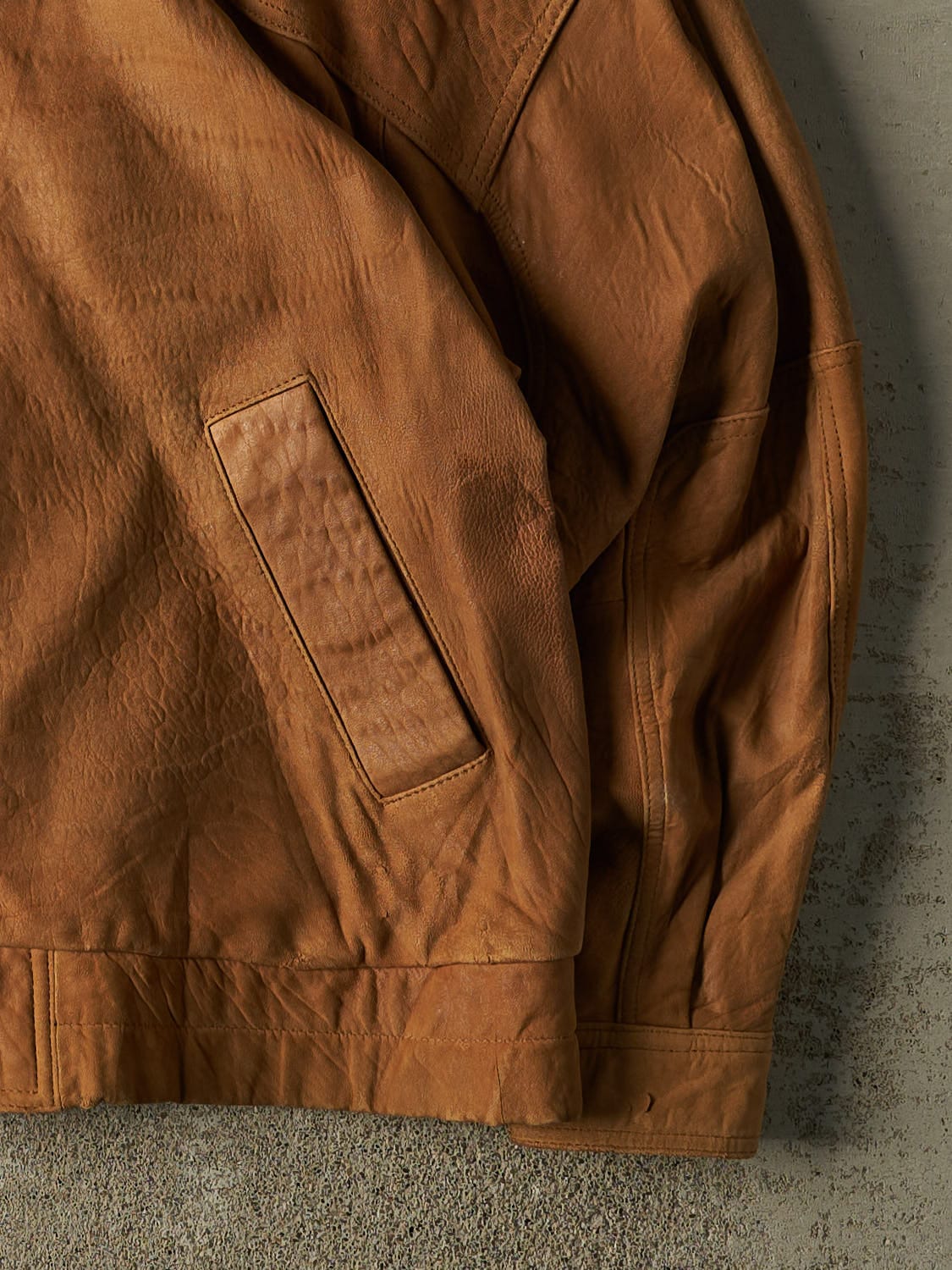 Vintage 90s Camel Leather Jacket (XL/XXL)