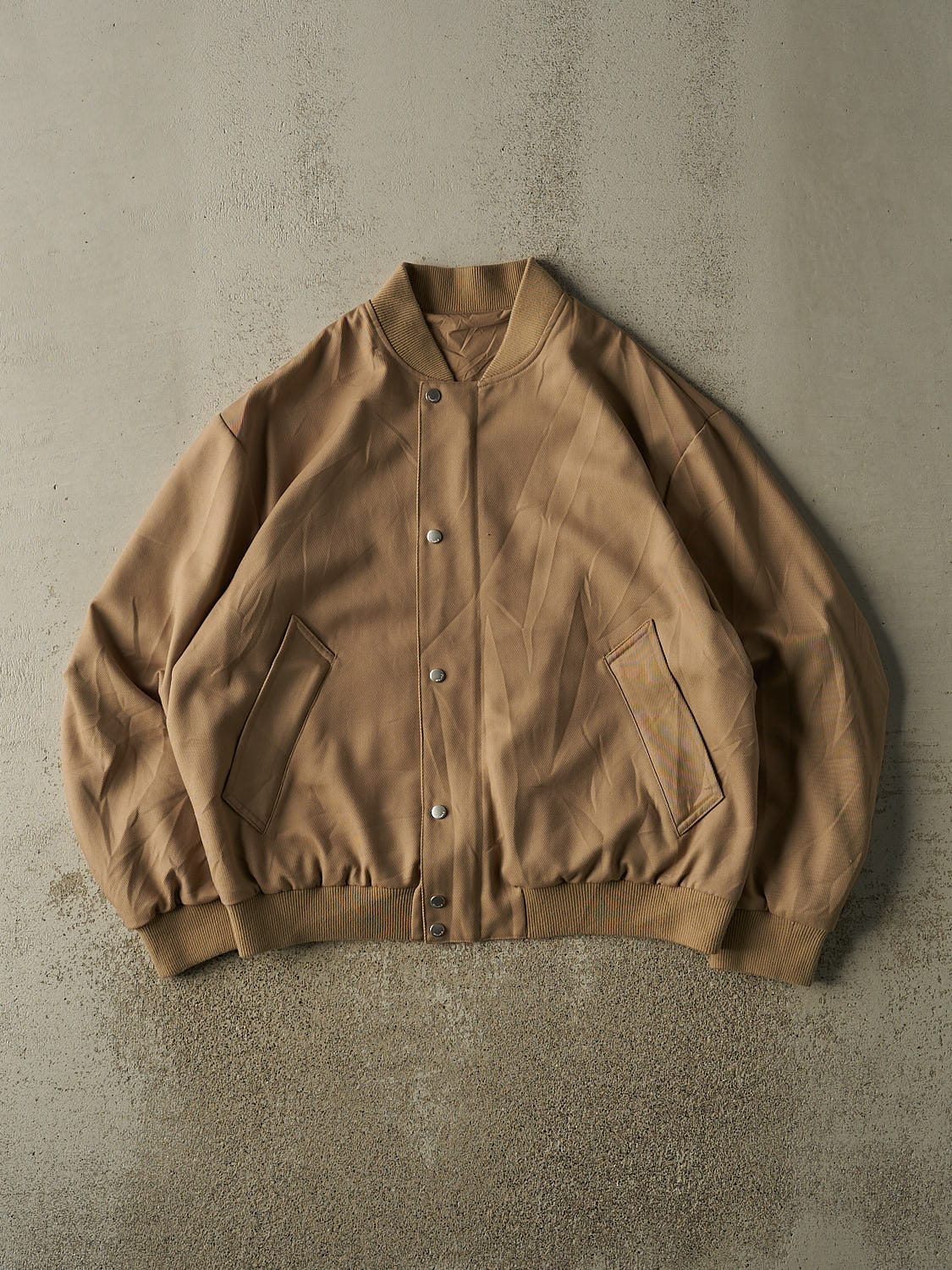 Vintage 90s Beige Bomber Jacket (XL/XXL)
