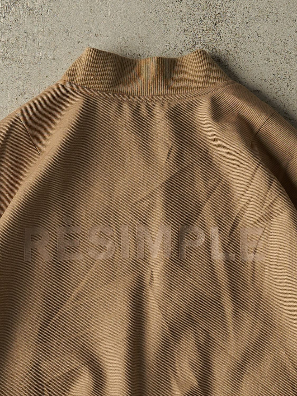 Vintage 90s Beige Bomber Jacket (XL/XXL)