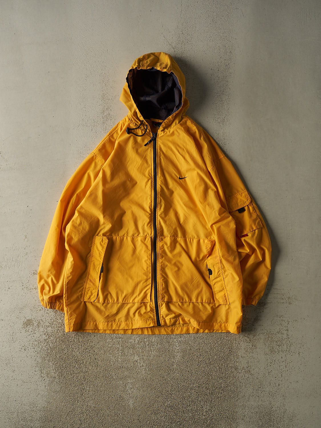 Vintage 90s Yellow Nike Embroidered Long Rain Coat (XXL/XXXL)
