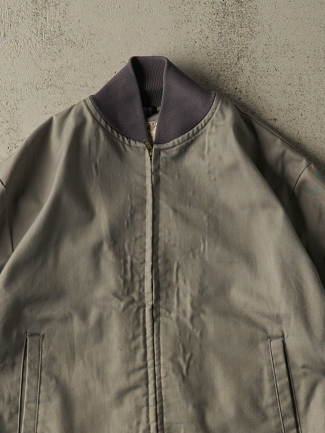 Vintage 80s Grey Bomber Jacket (L/XL)