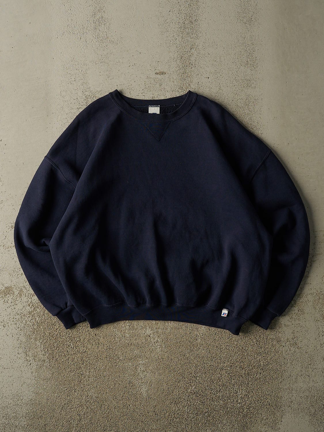 Vintage Y2K Navy Blue Russell Athletic Blank Crewneck (XL/XXL)