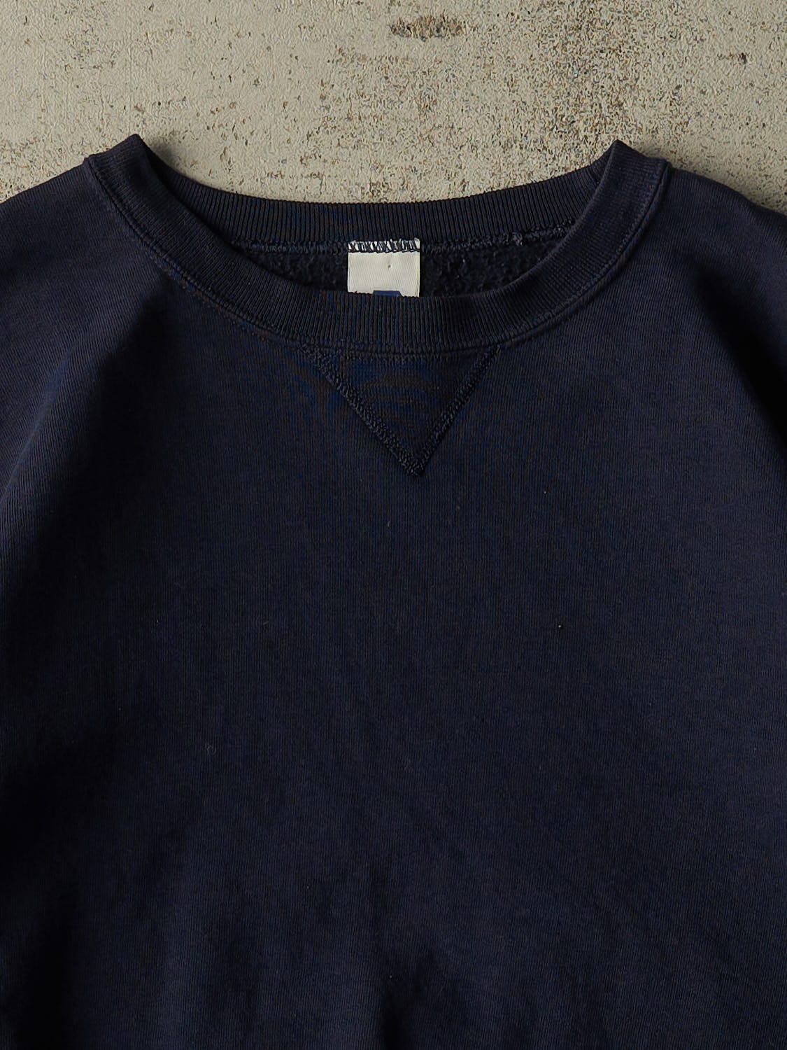 Vintage Y2K Navy Blue Russell Athletic Blank Crewneck (XL/XXL)