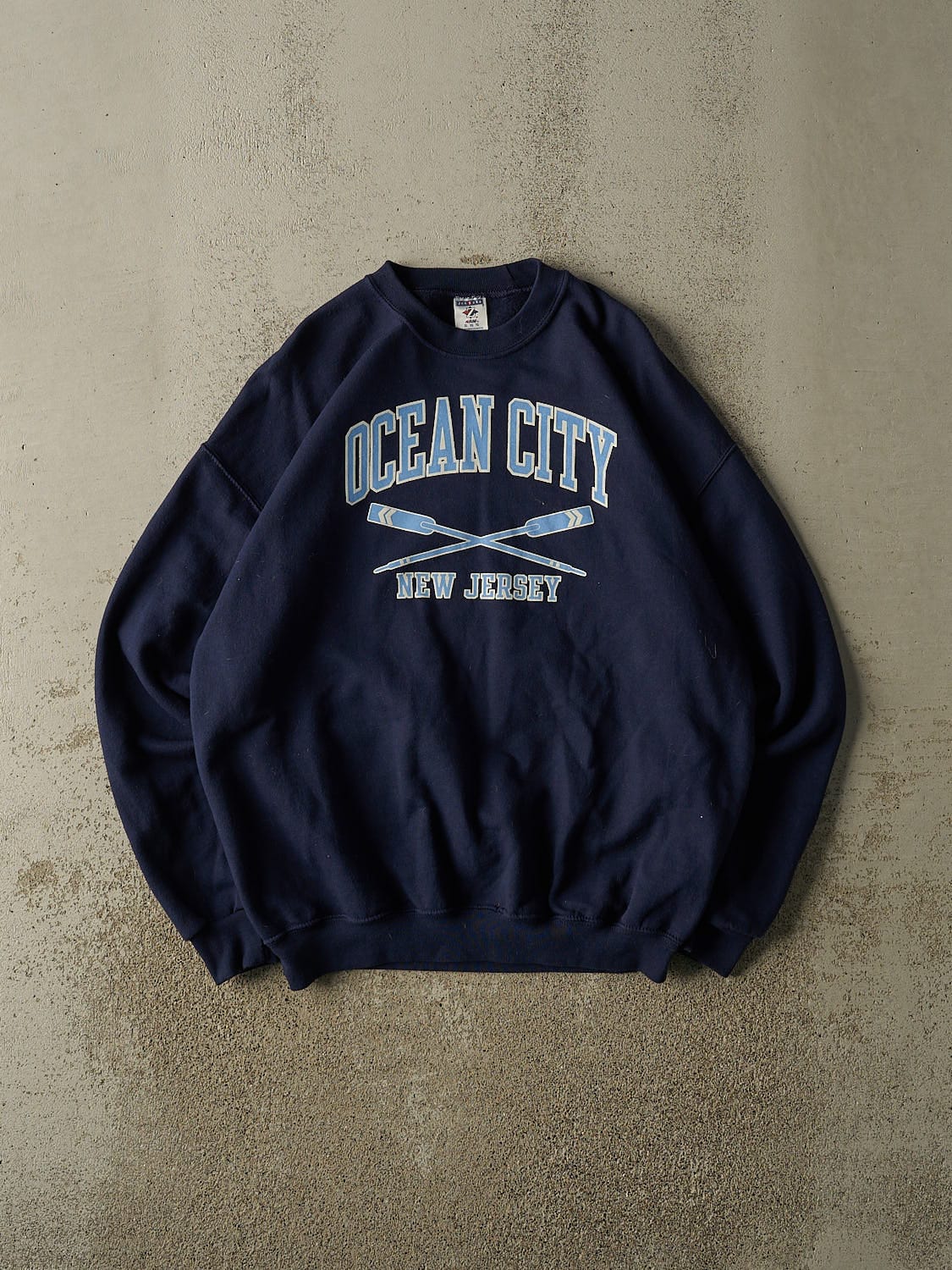 Vintage Y2K Navy Blue Ocean City New Jersey Crewneck (XL/XXL)