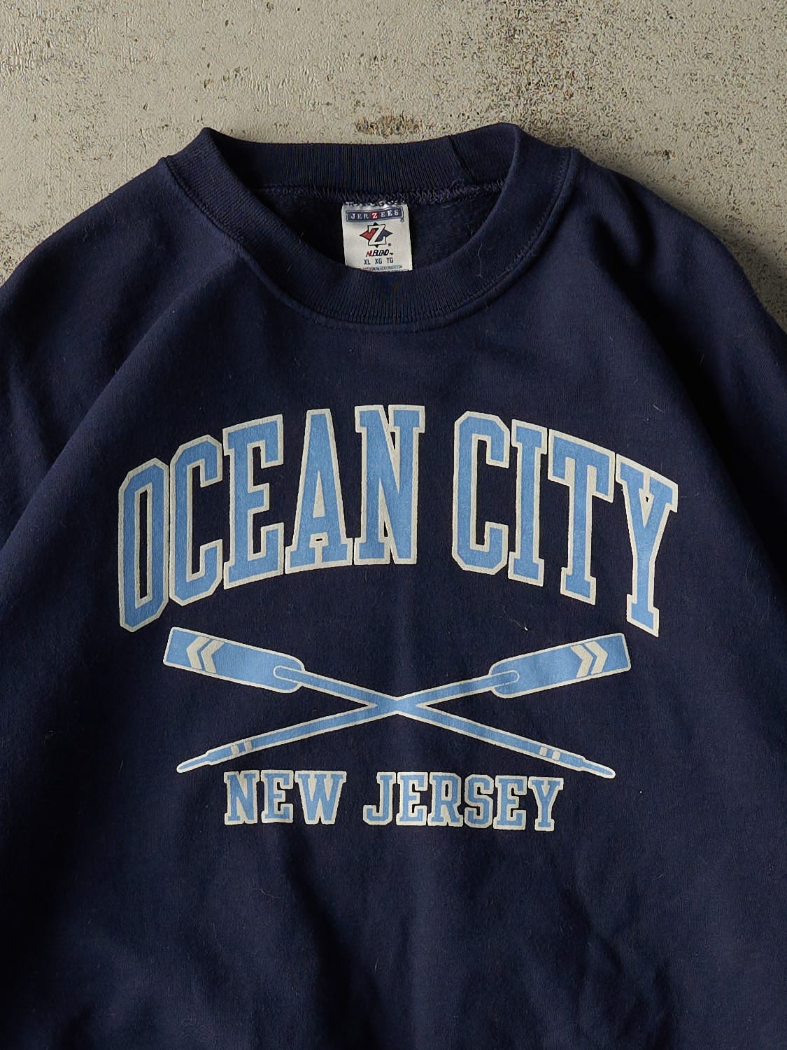Vintage Y2K Navy Blue Ocean City New Jersey Crewneck (XL/XXL)