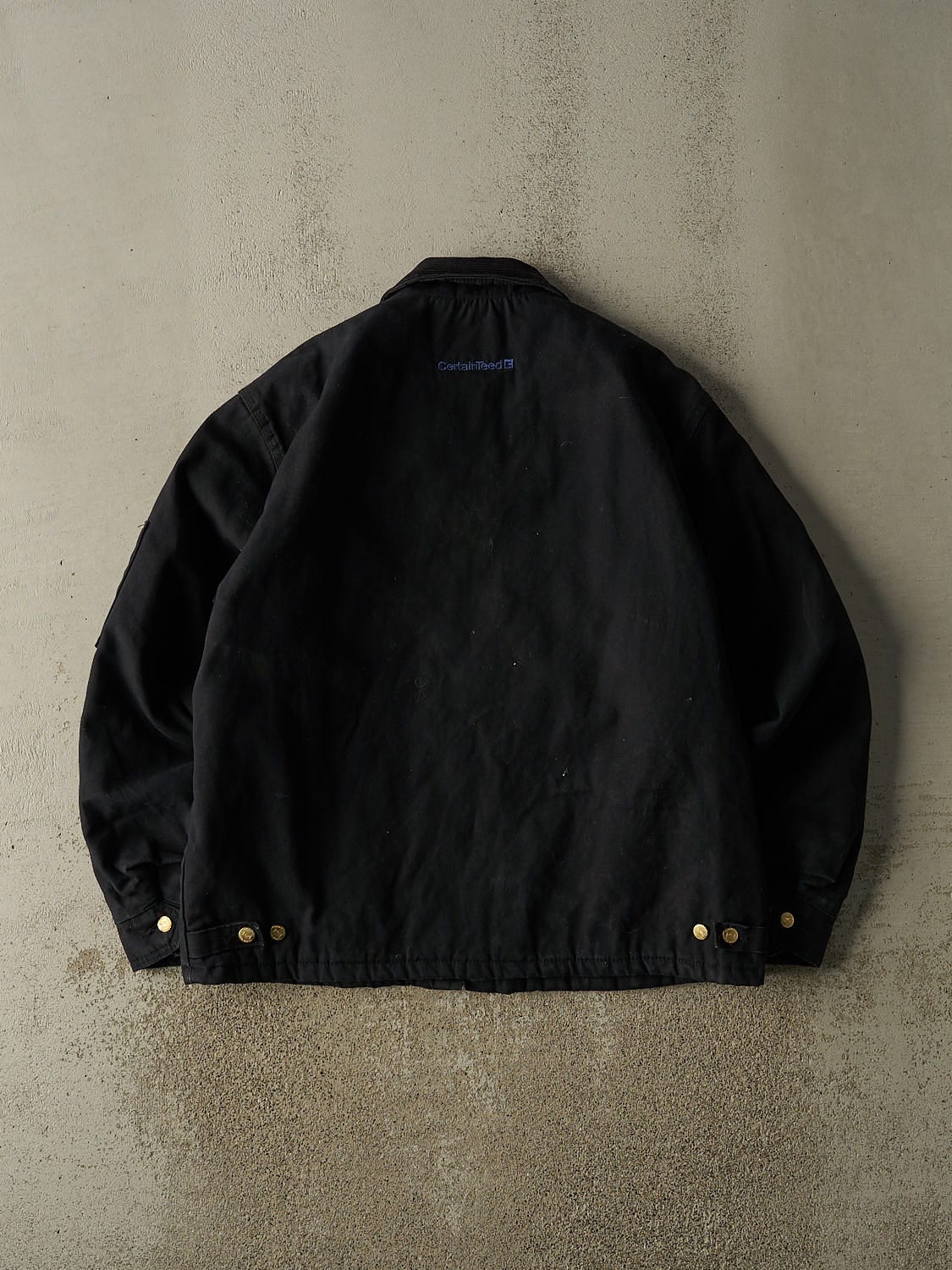 Vintage 90s Black Tough Duck Embroidered Work Jacket (XL)