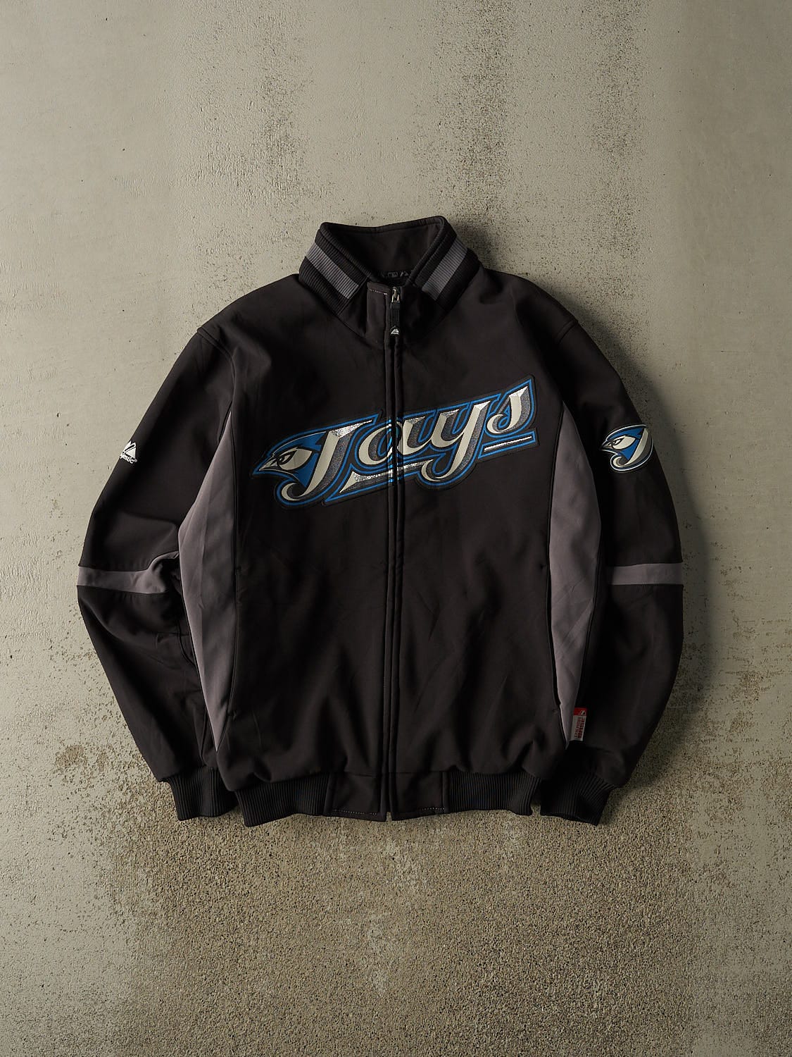 Vintage Y2K Black Toronto Blue Jays Zip Up Coaches Jacket (M/L)