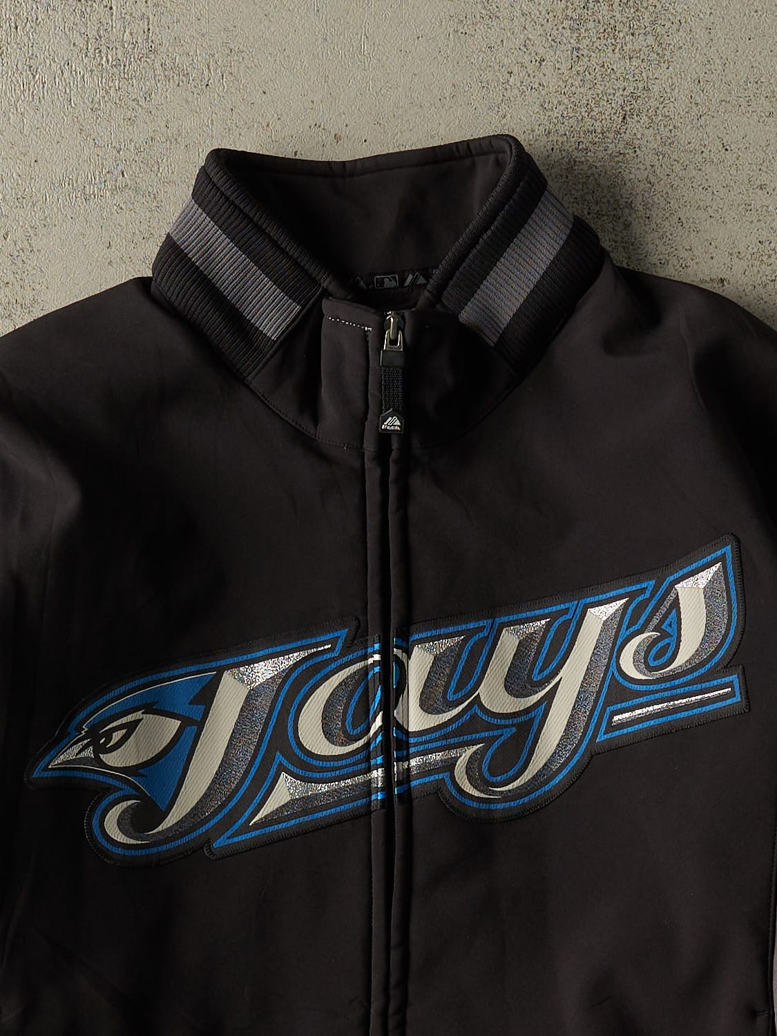 Vintage Y2K Black Toronto Blue Jays Zip Up Coaches Jacket (M/L)