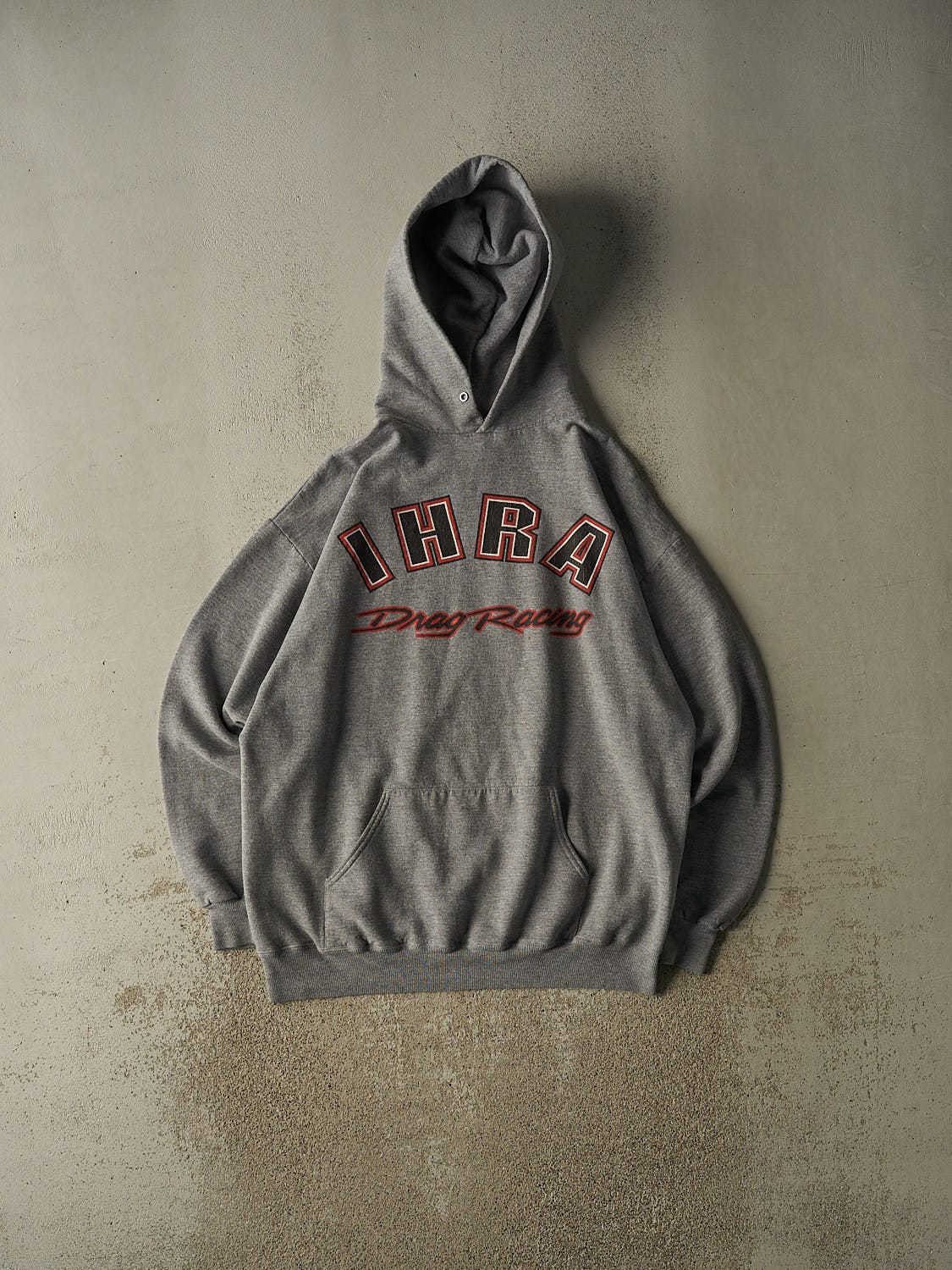 Vintage 90s Grey IHRA Drag Racing Hoodie (XL/XXL)