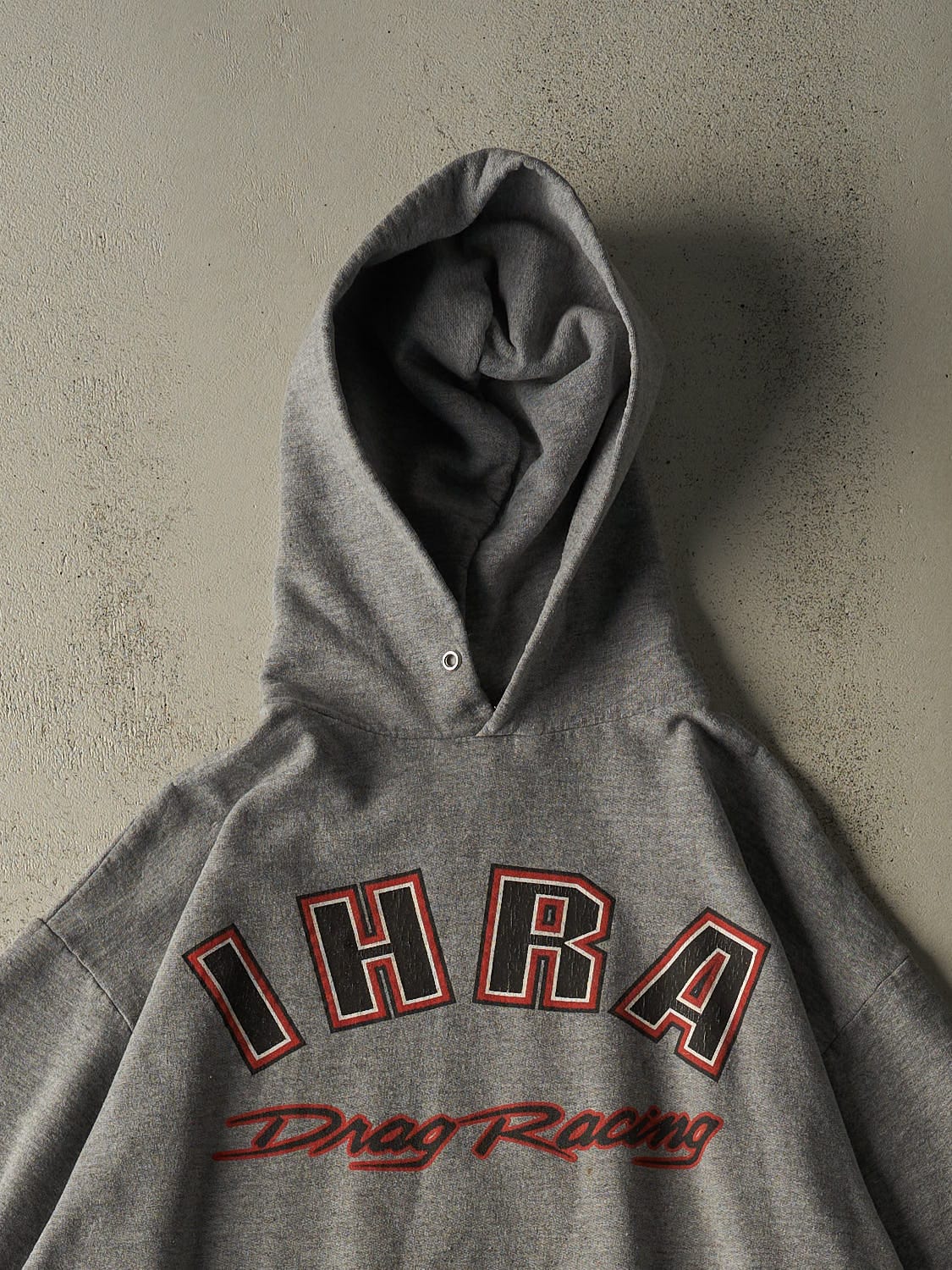 Vintage 90s Grey IHRA Drag Racing Hoodie (XL/XXL)