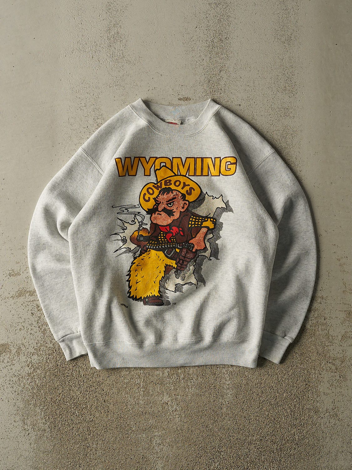 Vintage 90s Grey Wyoming Cowboys Breakthrough Crewneck (M/L)
