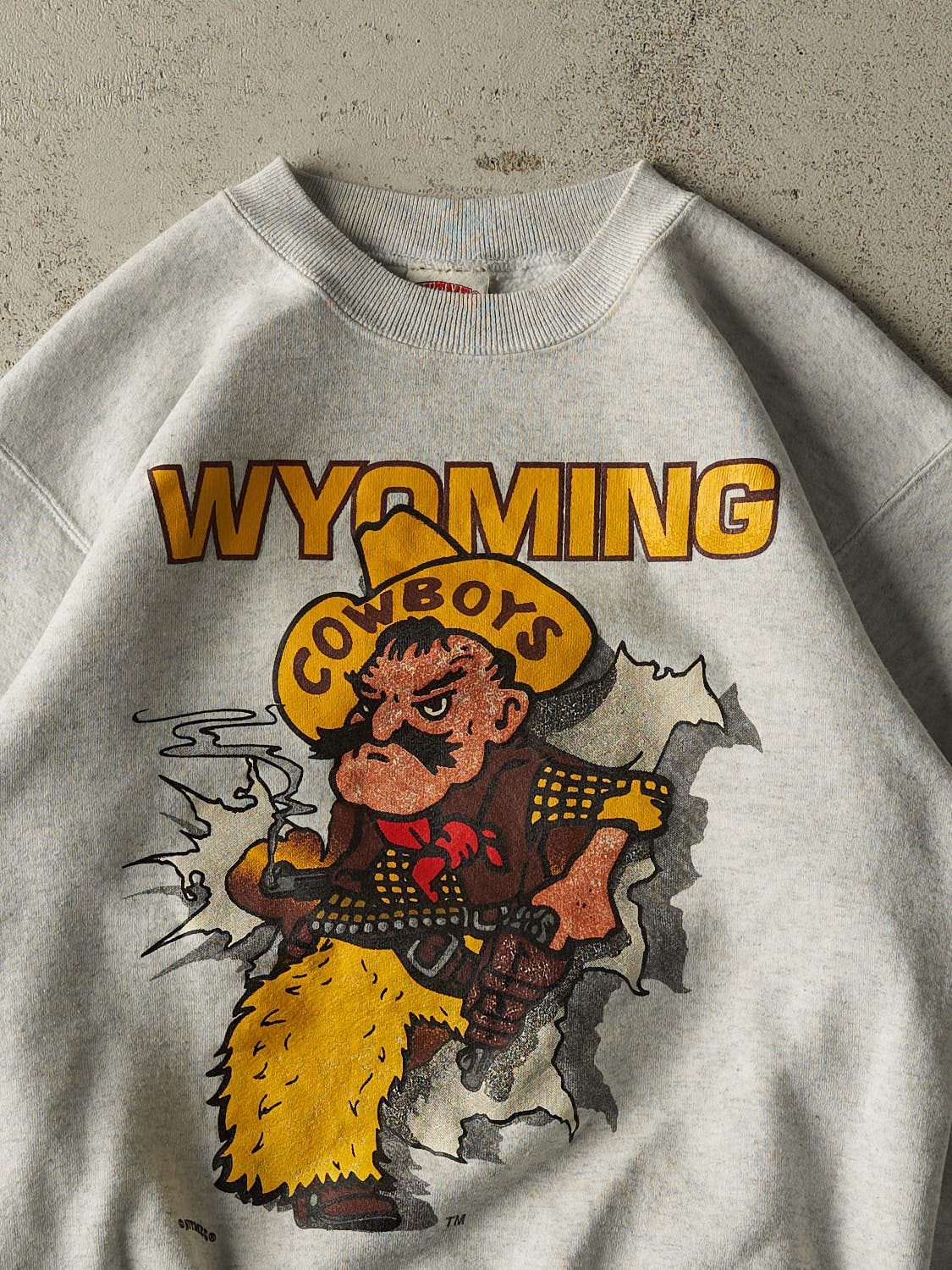 Vintage 90s Grey Wyoming Cowboys Breakthrough Crewneck (M/L)