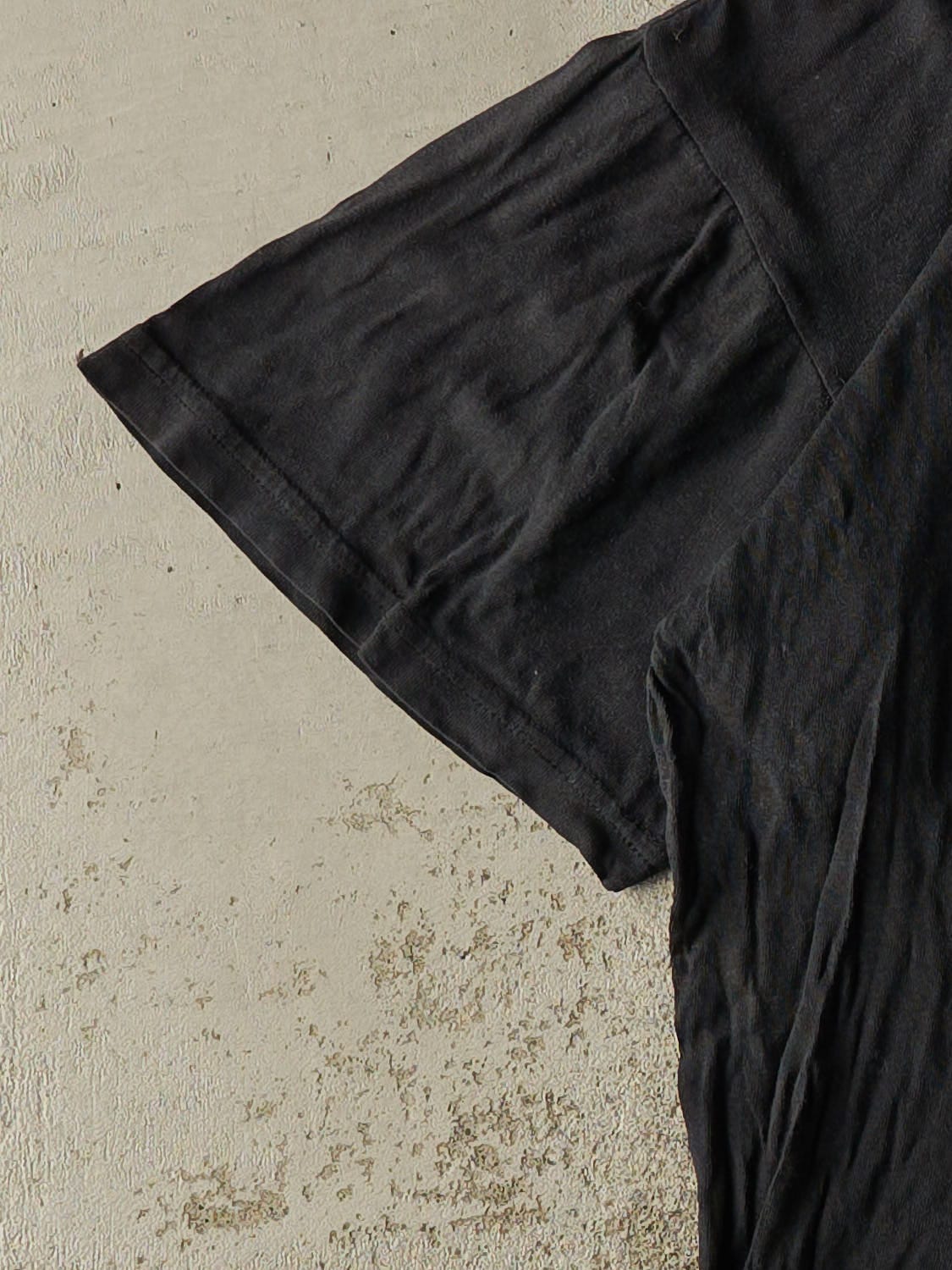 Vintage 90s Black Blank Tee (M)