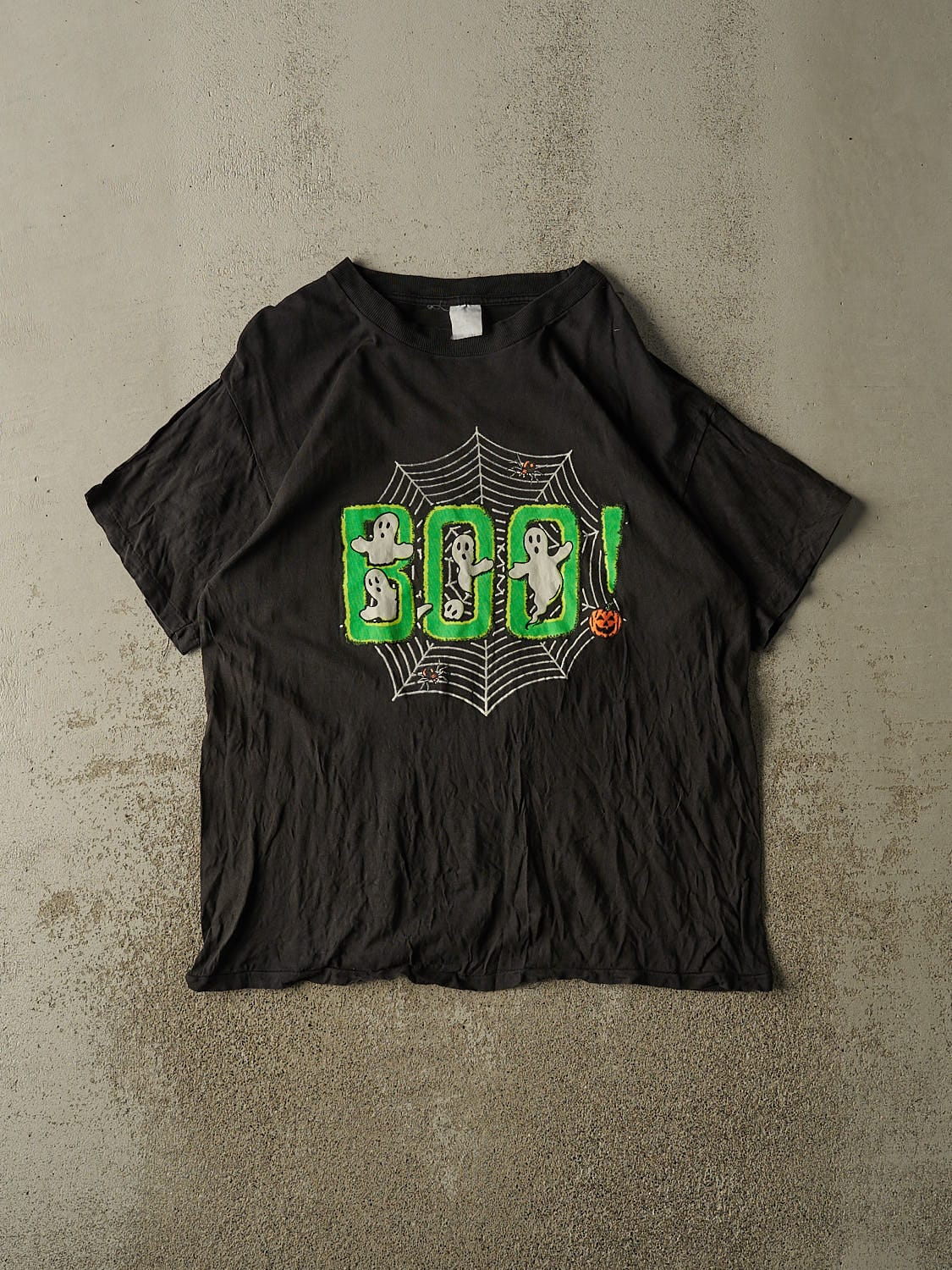 Vintage 90s Black "Boo!" Tee (L/XL)