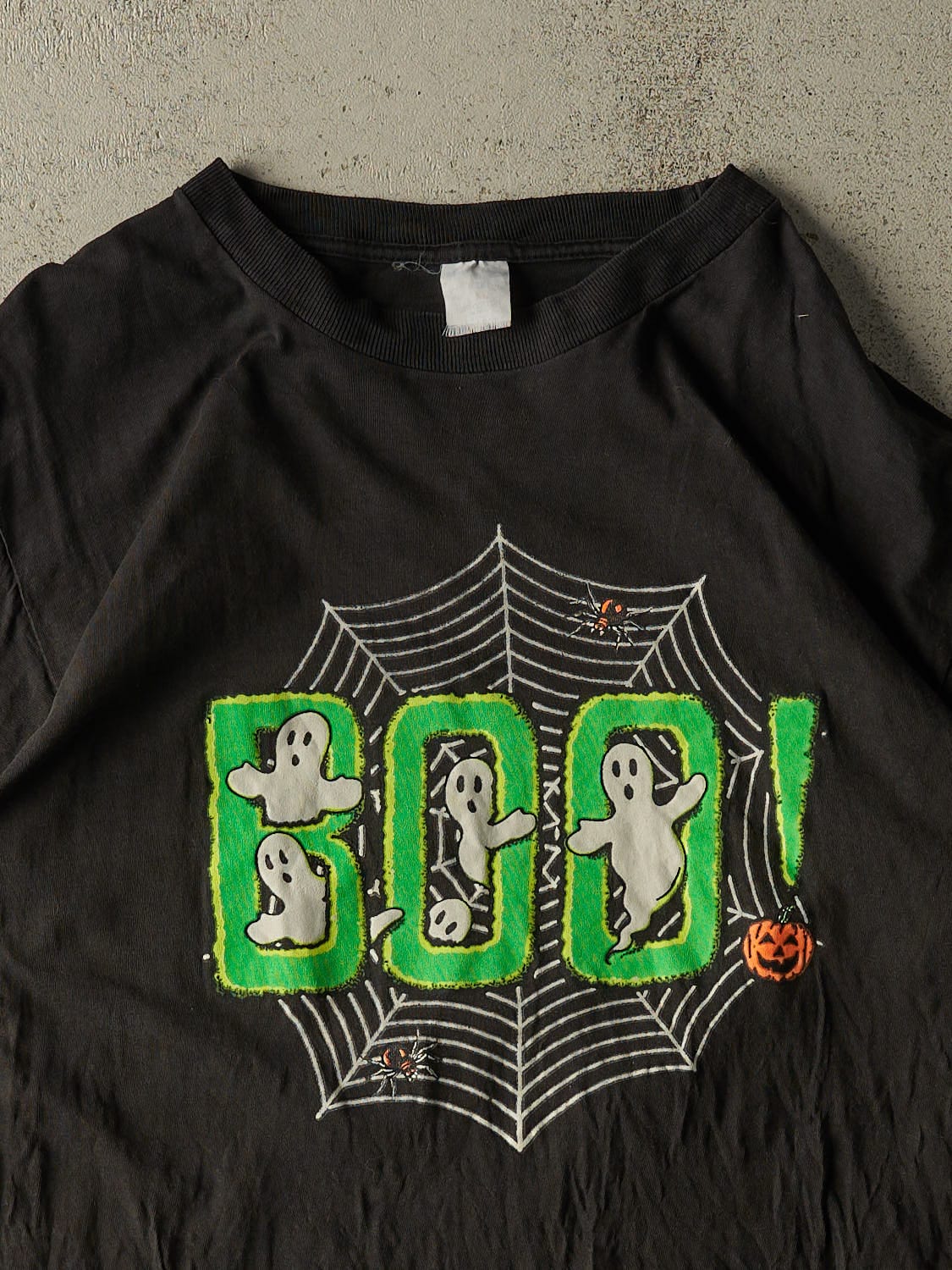 Vintage 90s Black "Boo!" Tee (L/XL)