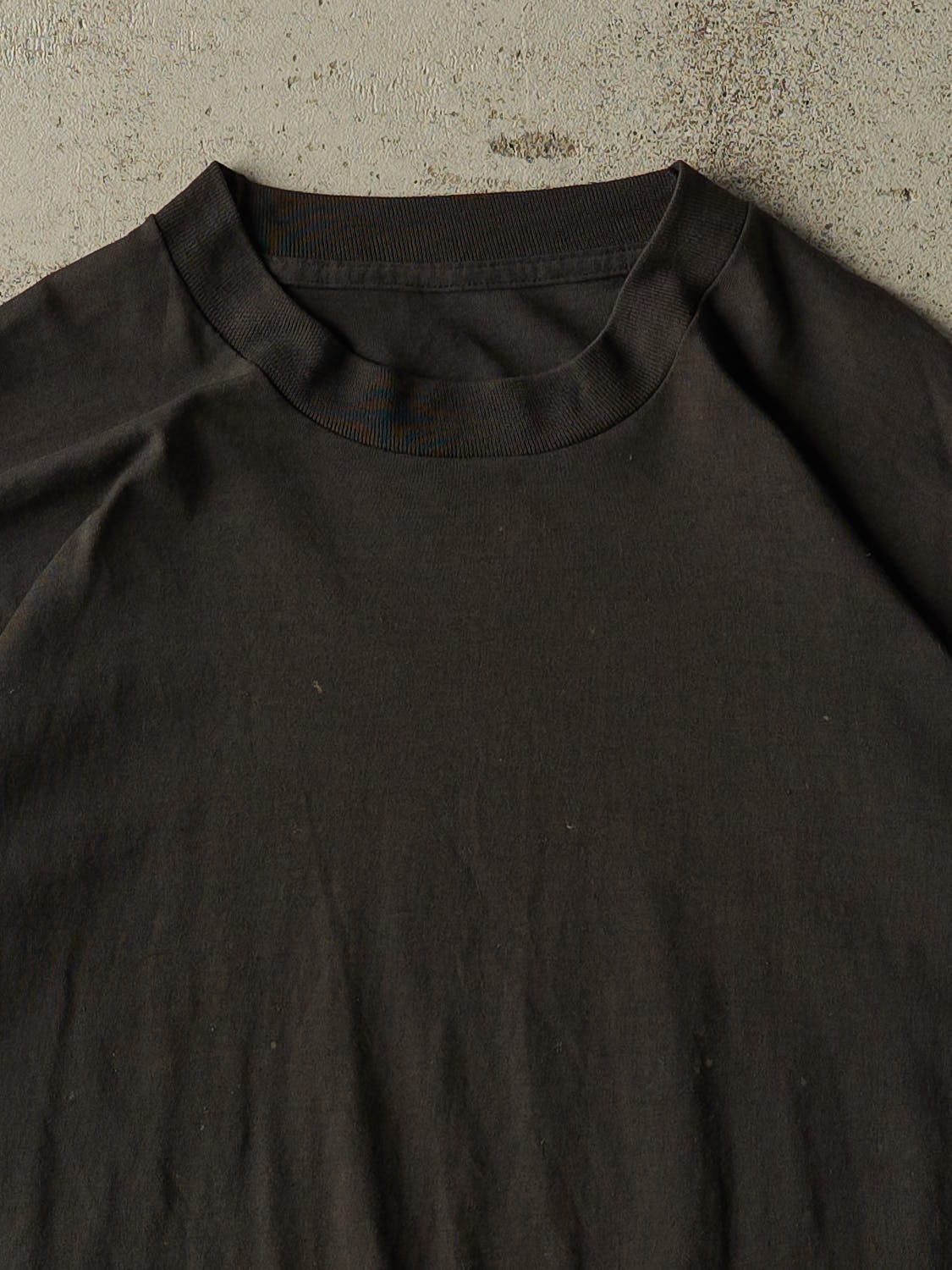 Vintage 80s Black Blank Single Stitch Tee (XL)