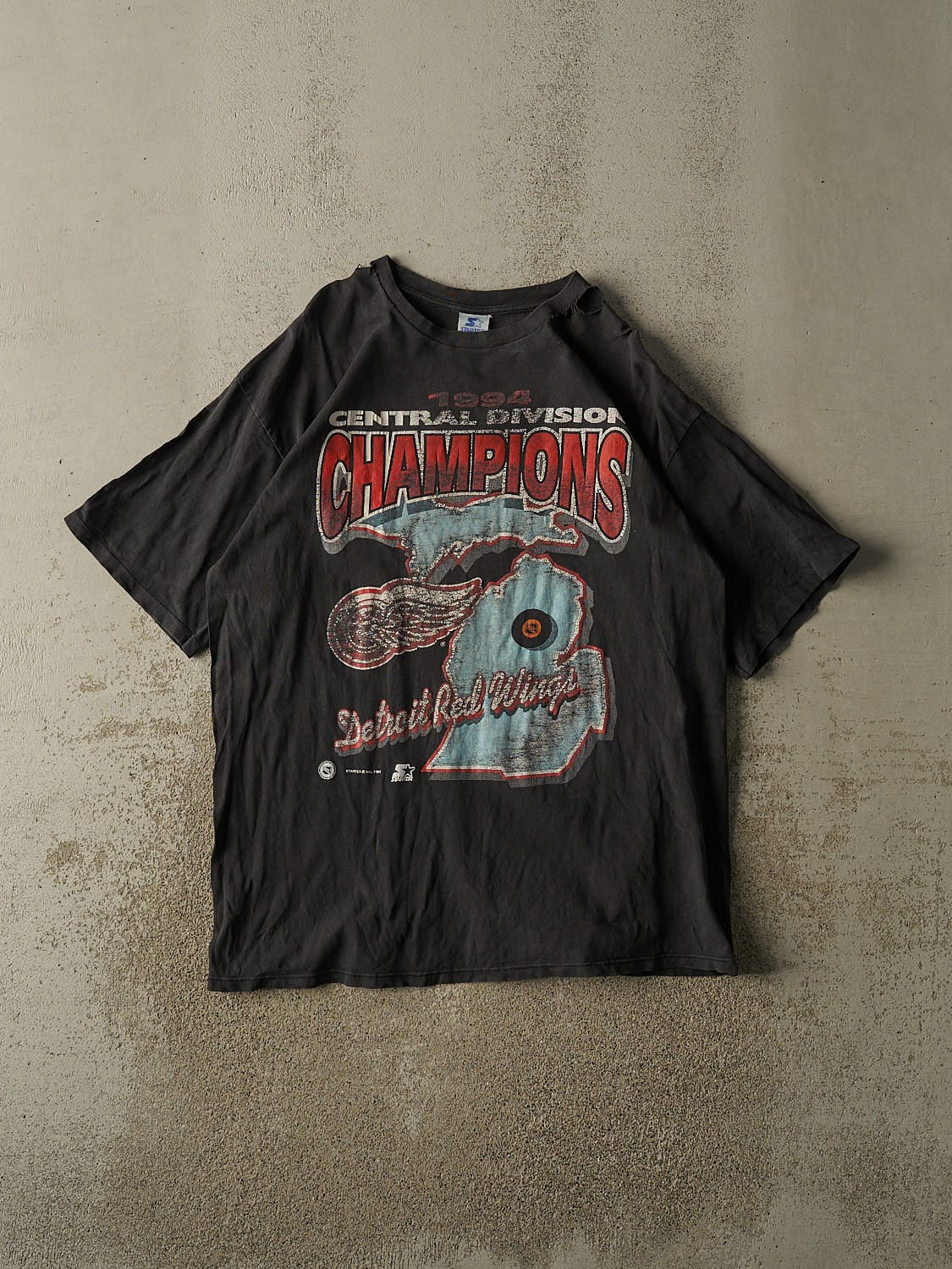 Vintage 94' Black Detroit Red Wings Divison Champions Tee (XL/XXL)