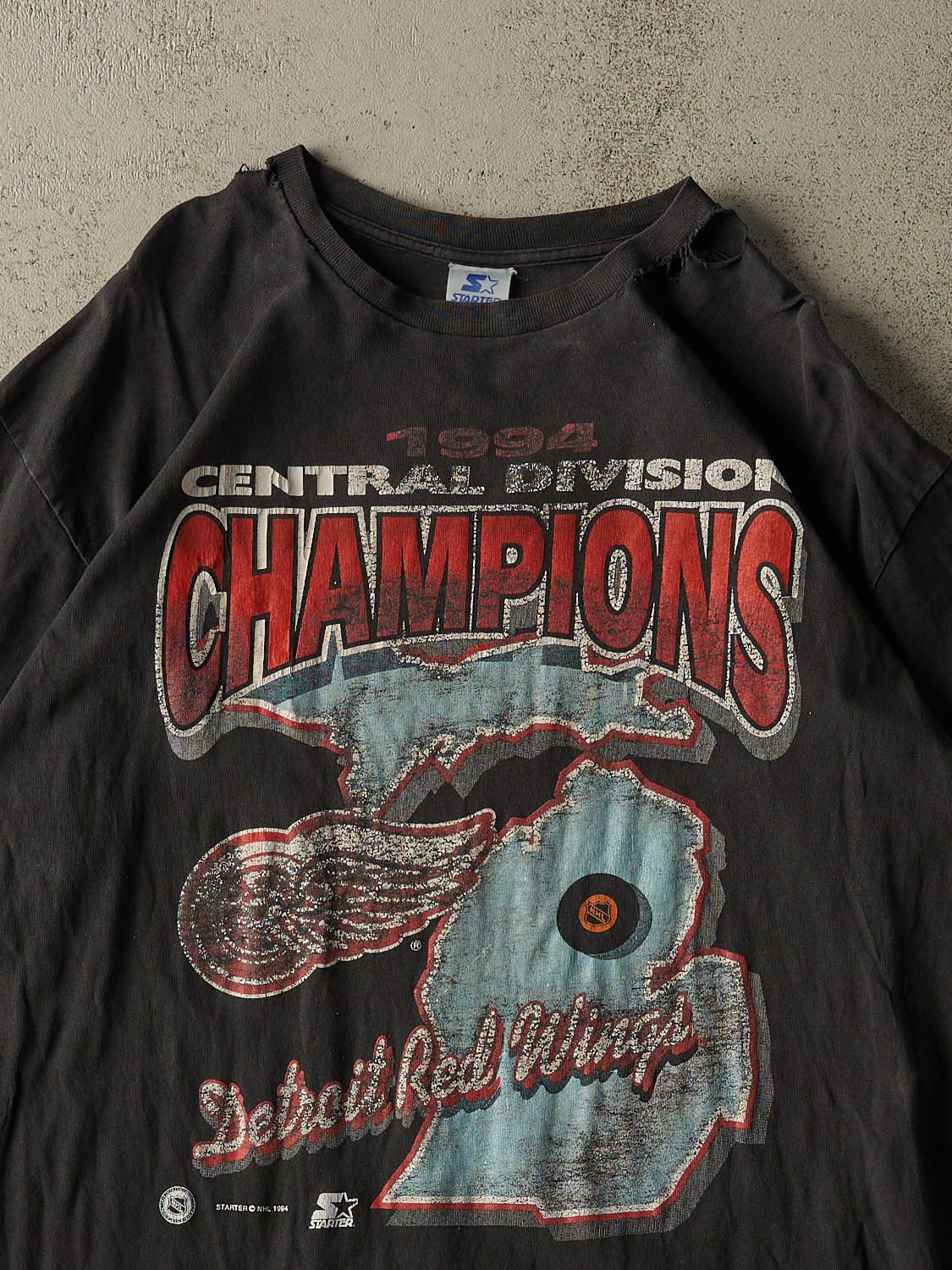 Vintage 94' Black Detroit Red Wings Divison Champions Tee (XL/XXL)