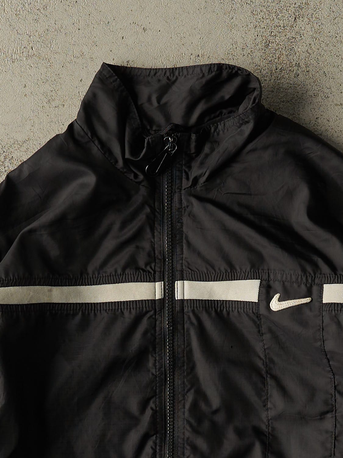 Vintage 90s Black Nike Embroidered Windbreaker Jacket (S/M)