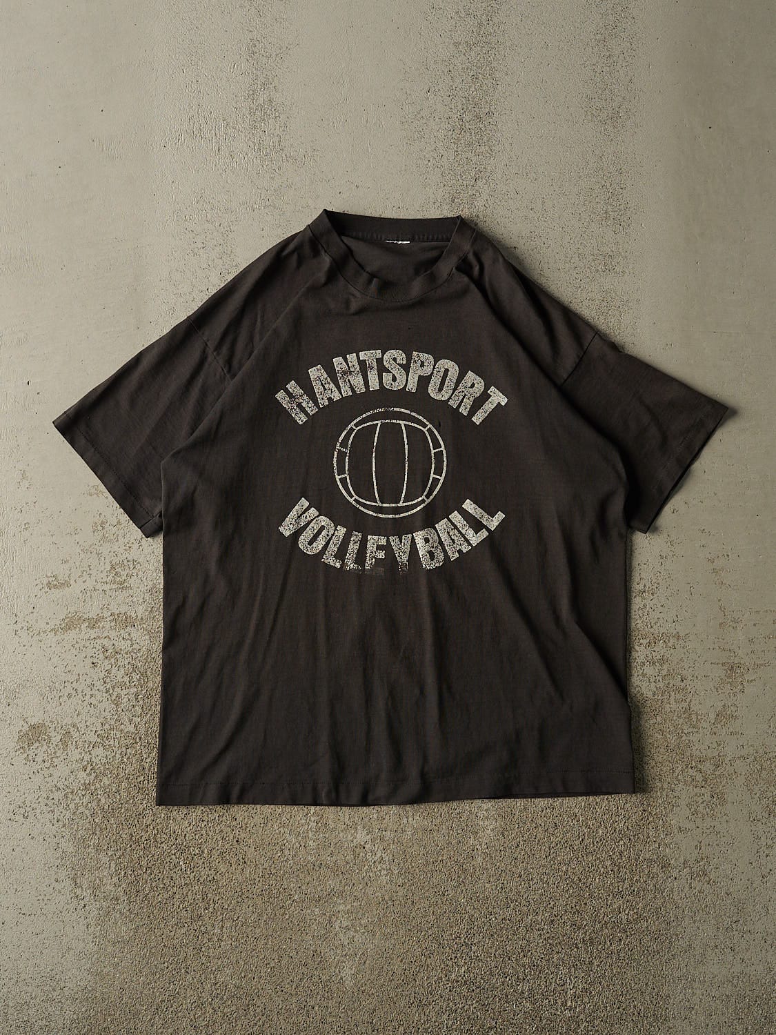 Vintage 90s Black Hantsport Volleyball Single Stitch Tee (L/XL)