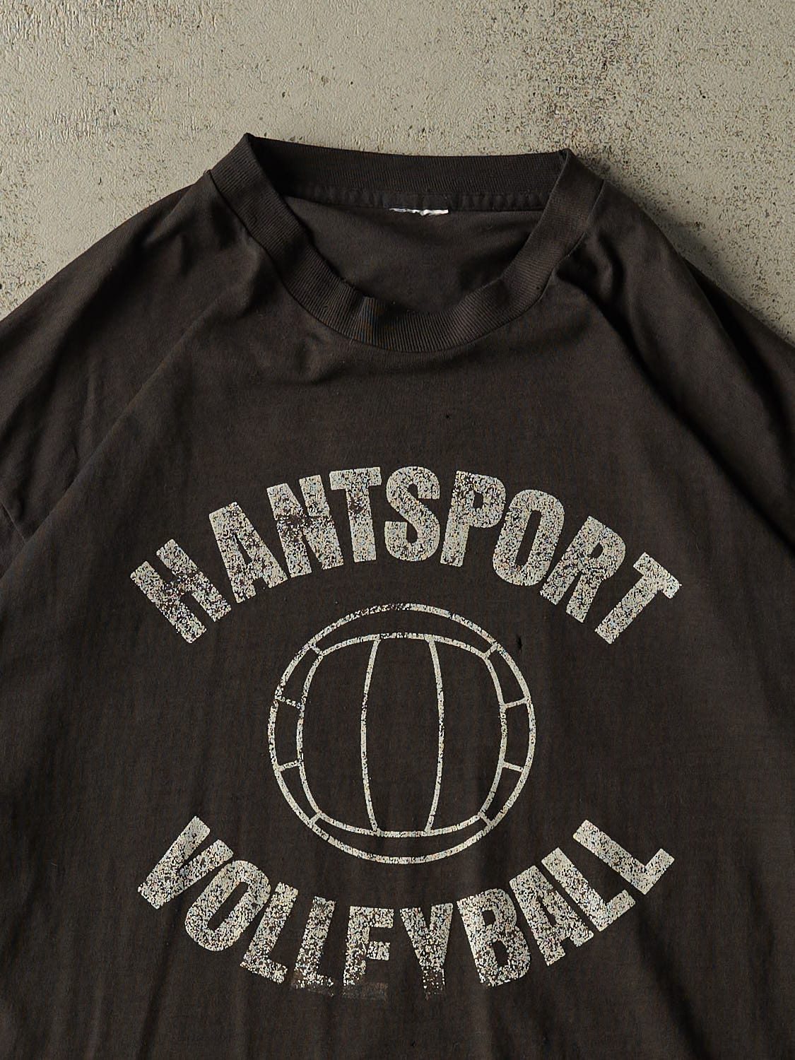 Vintage 90s Black Hantsport Volleyball Single Stitch Tee (L/XL)
