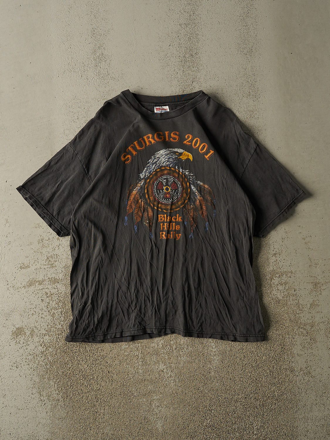 Vintage 01' Faded Black Sturgis Biker Tee (L/XL)