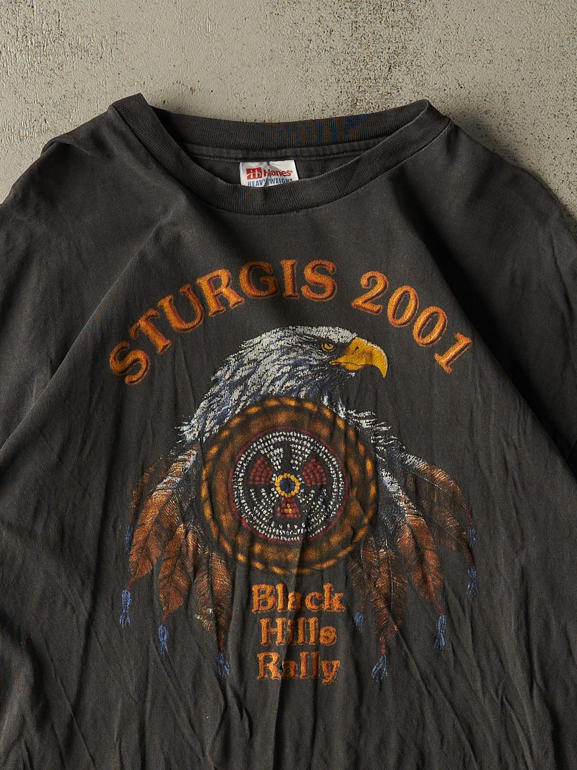 Vintage 01' Faded Black Sturgis Biker Tee (L/XL)