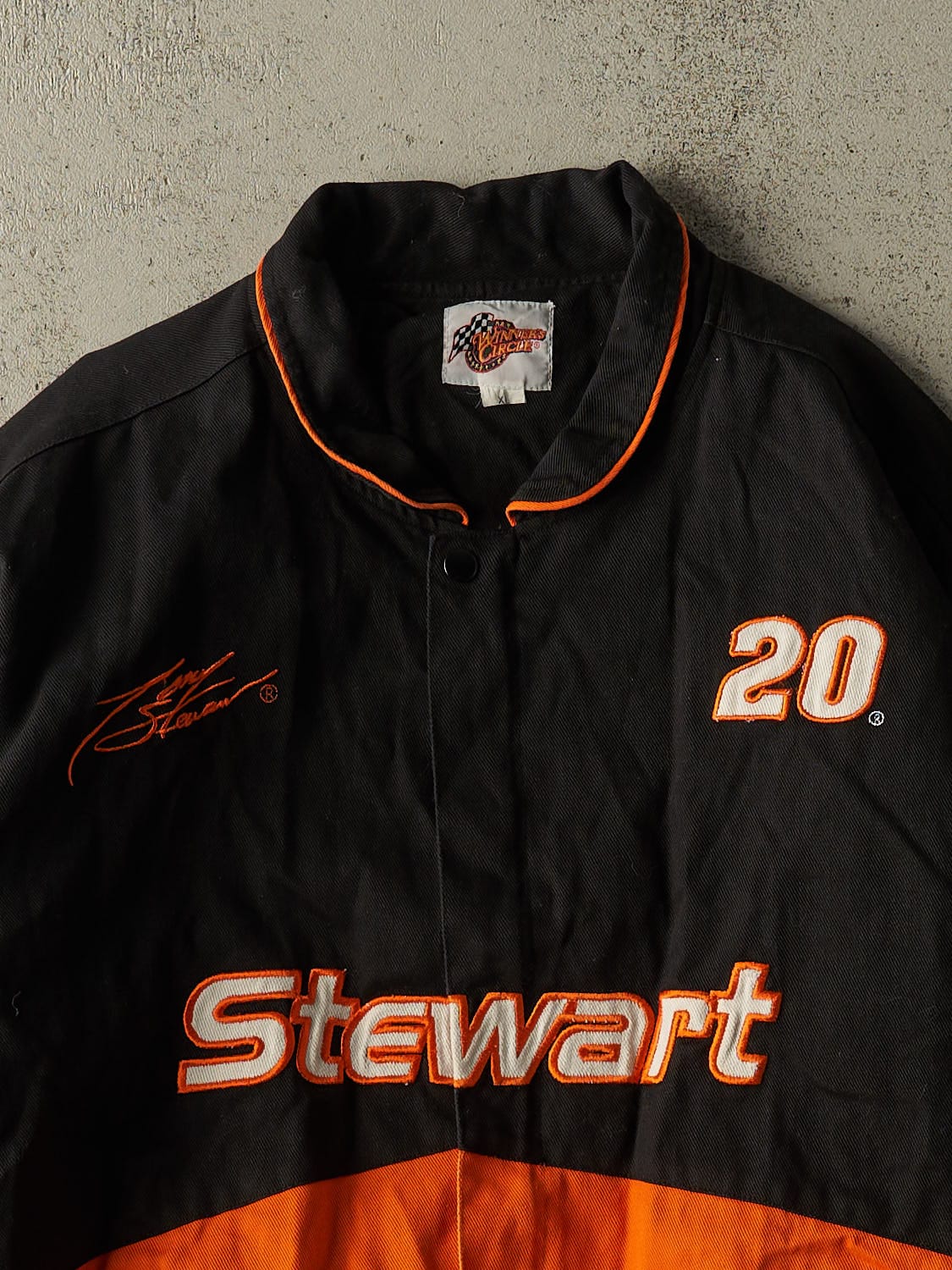 Vintage Y2K Black Tony Stewart Nascar Racing Jacket (L/XL)