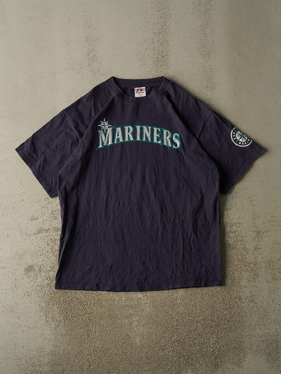 Vintage 90s Navy Blue Seattle Mariners Tee (XXL)
