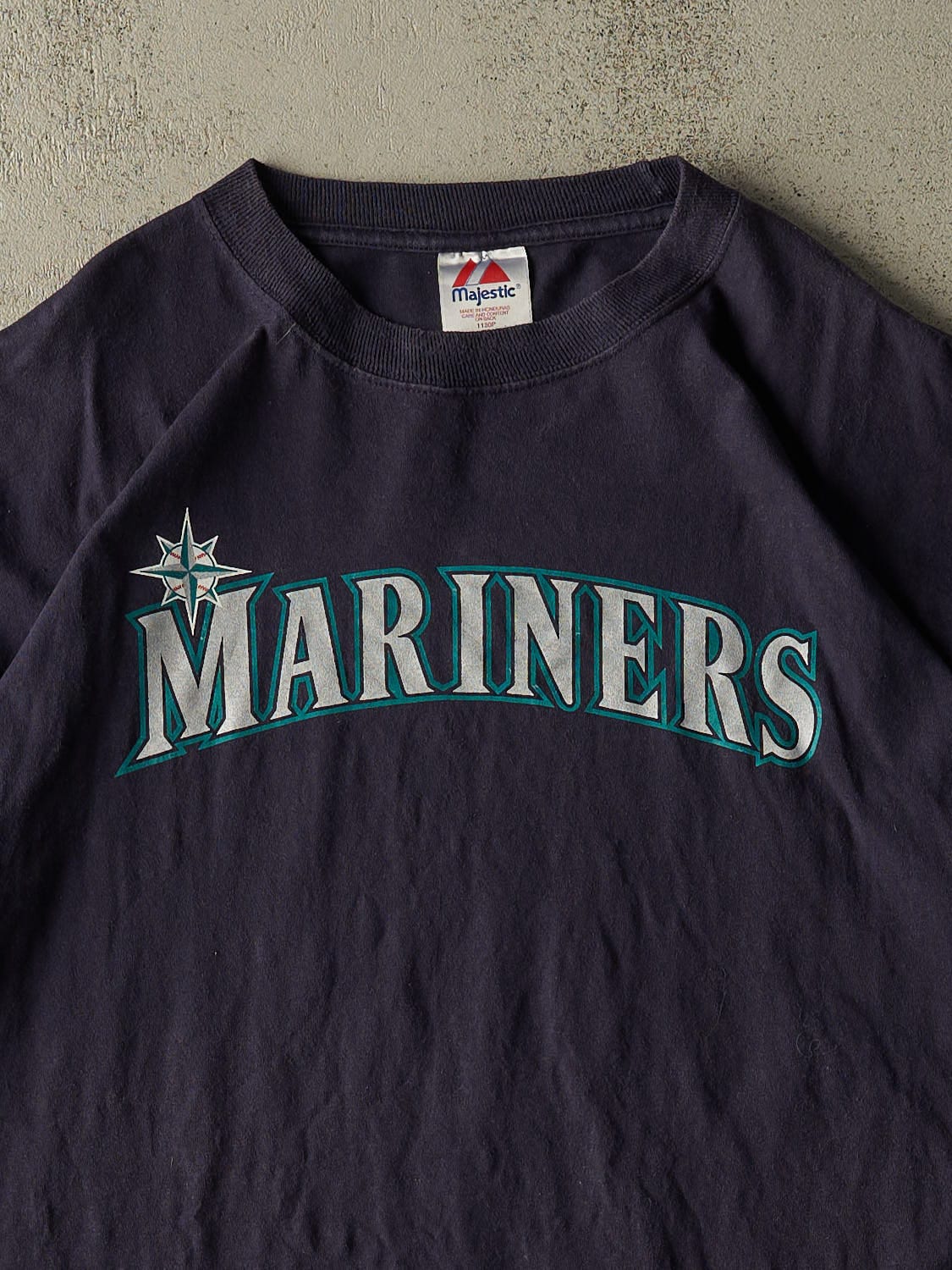 Vintage 90s Navy Blue Seattle Mariners Tee (XXL)