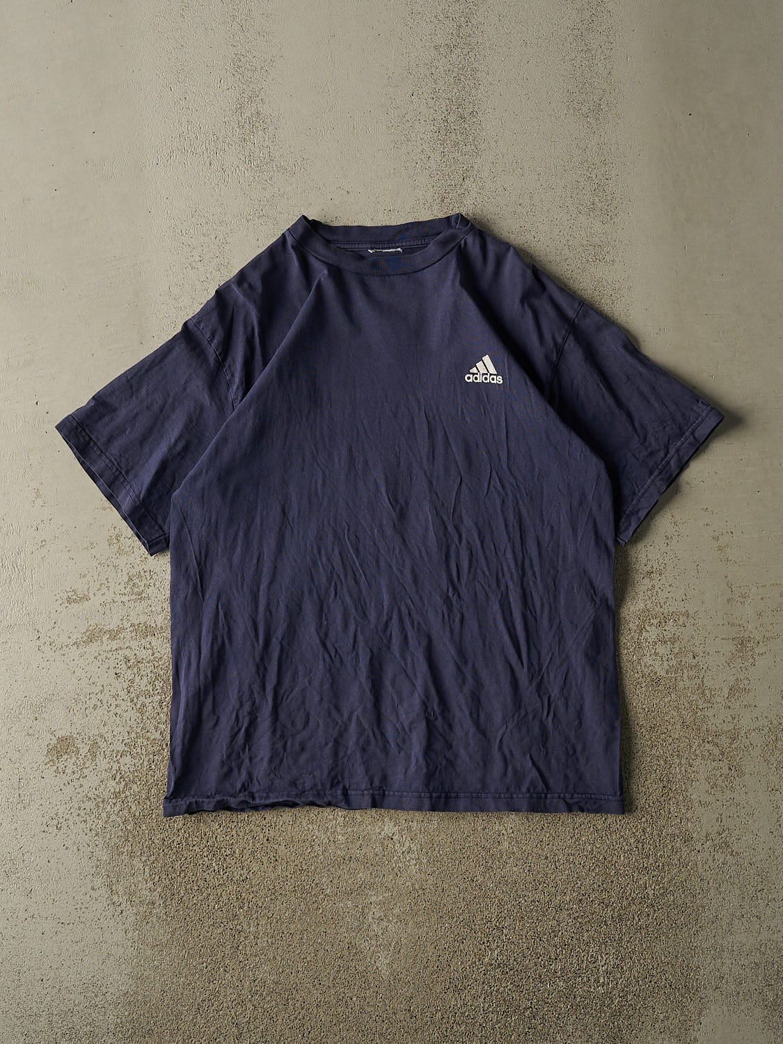 Vintage 90s Navy Blue Adidas Embroidered Tee (L/XL)
