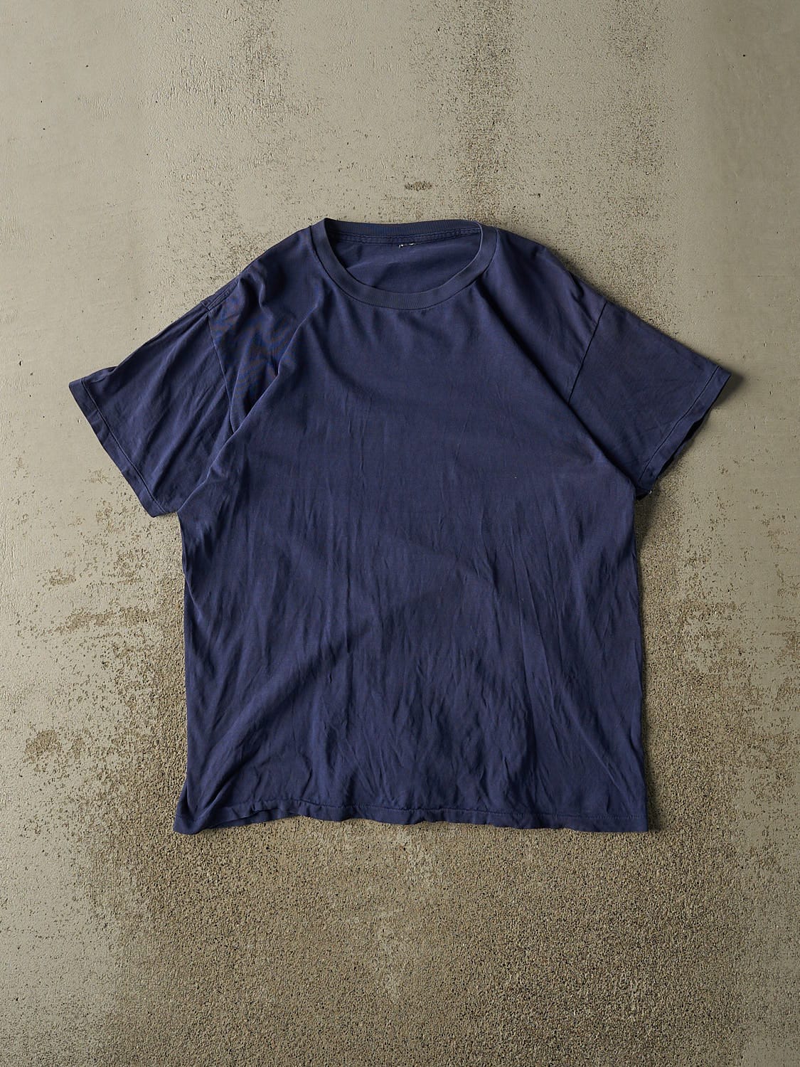 Vintage 90s Navy Blue Blank Single Stitch Tee (M)