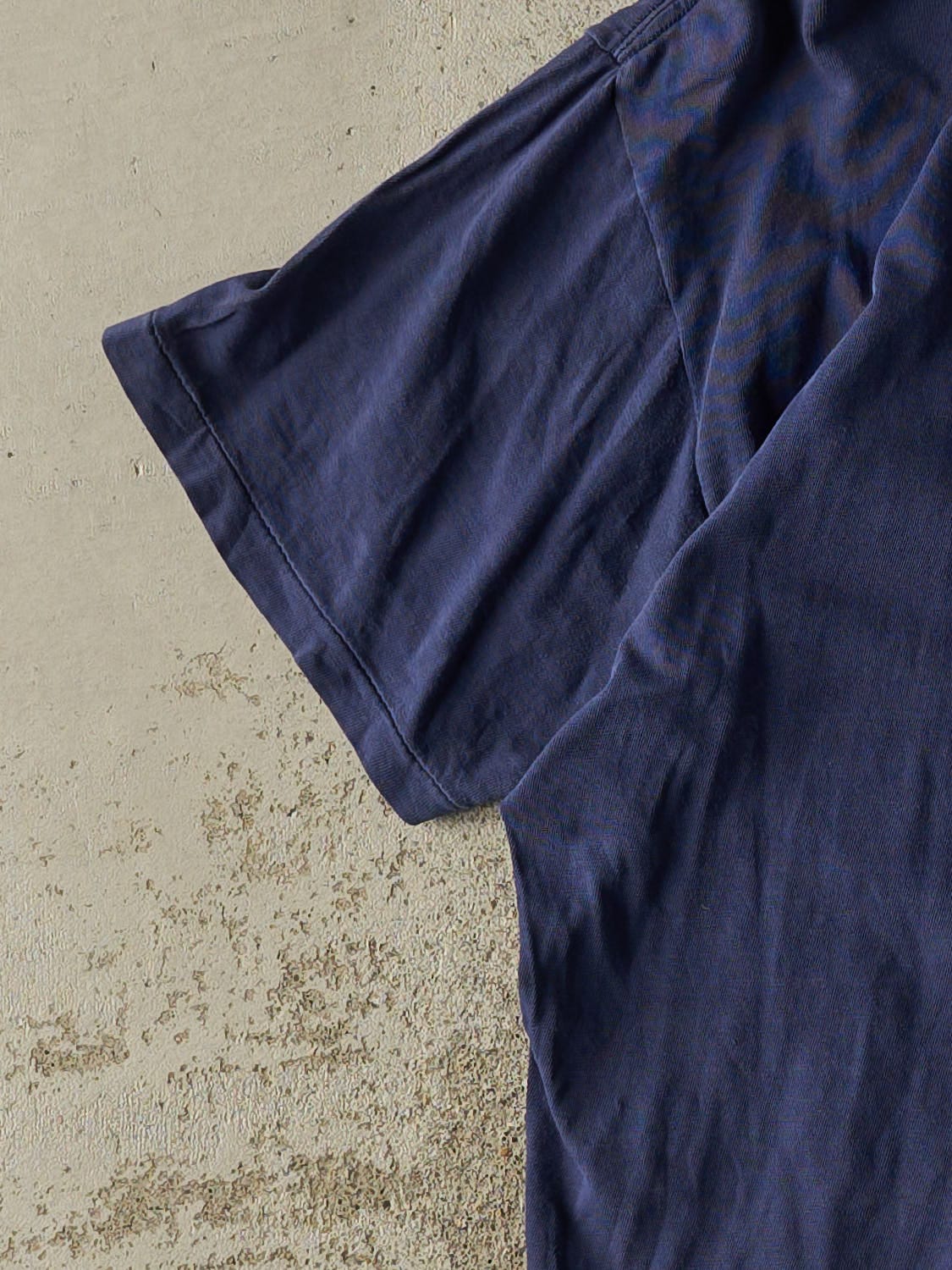 Vintage 90s Navy Blue Blank Single Stitch Tee (M)