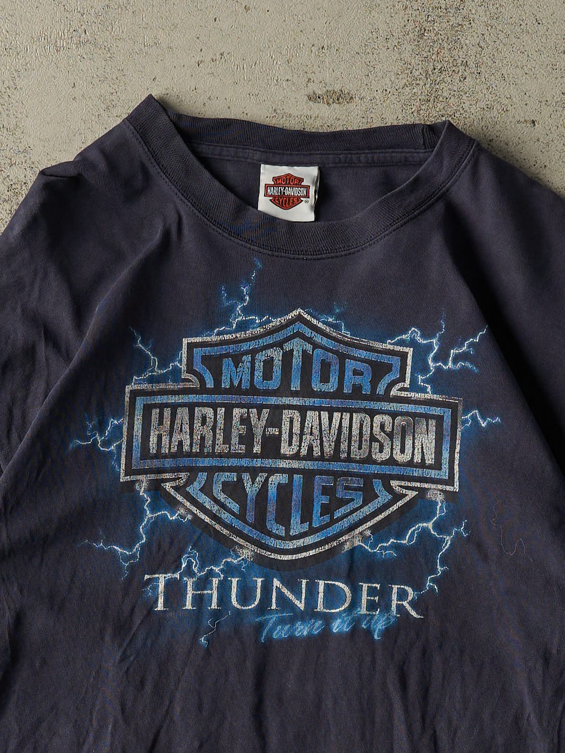 Vintage 11' Navy Blue Harley Davison Thunder New Orleans LA Tee (S/M)