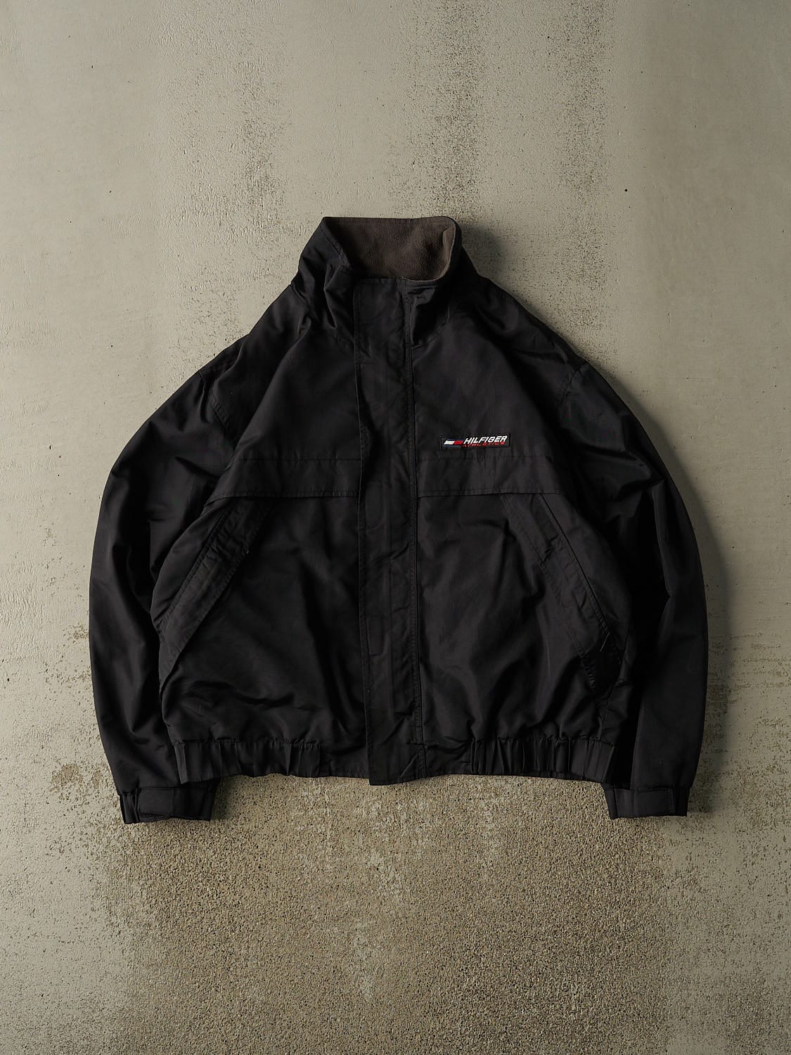 Vintage 90s Black Tommy Hilfiger Fleece Lined Jacket (L)