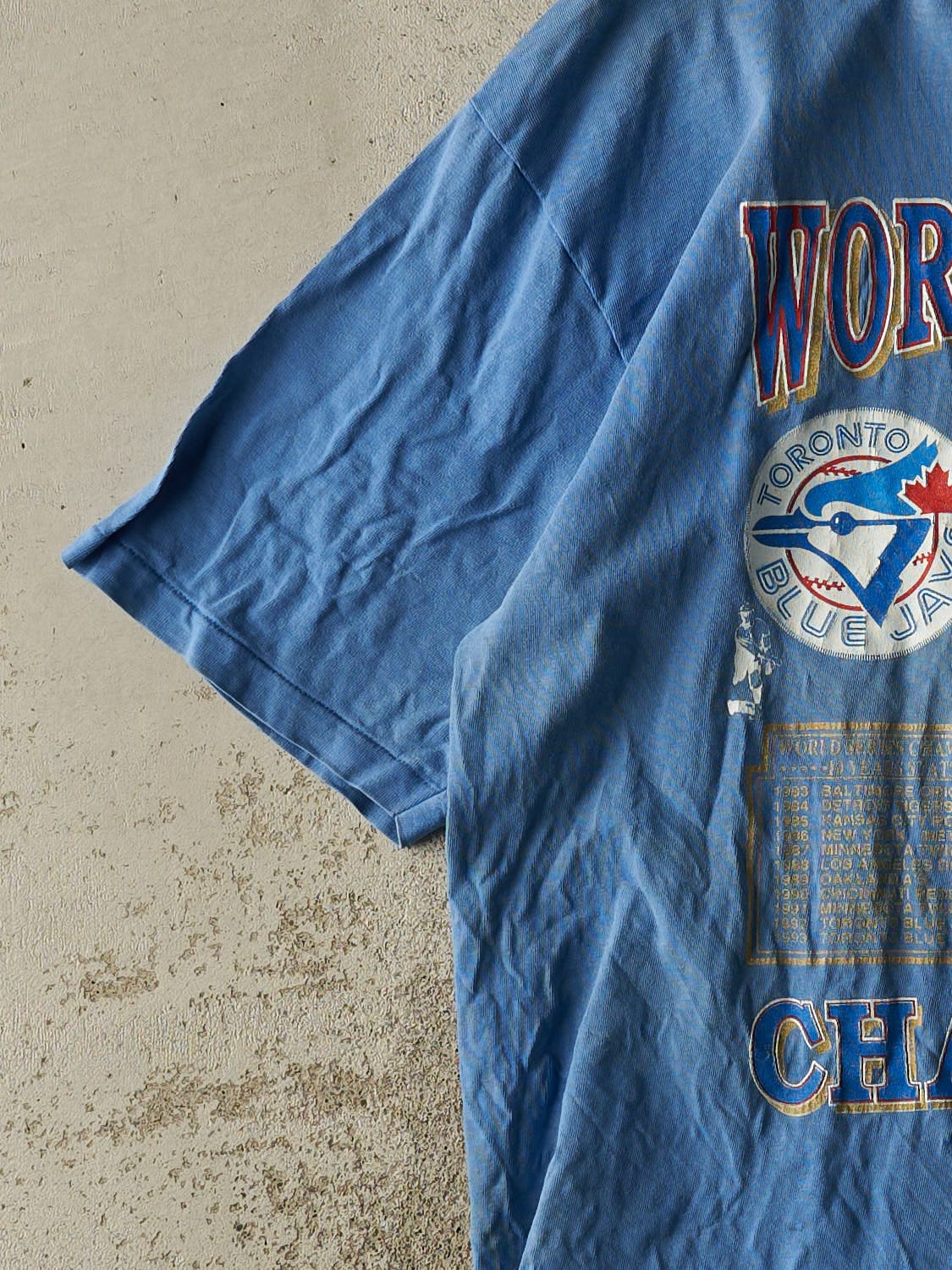 Vintage 93' Baby Blue Toronto Blue Jays World Series Champions Tee (L/XL)