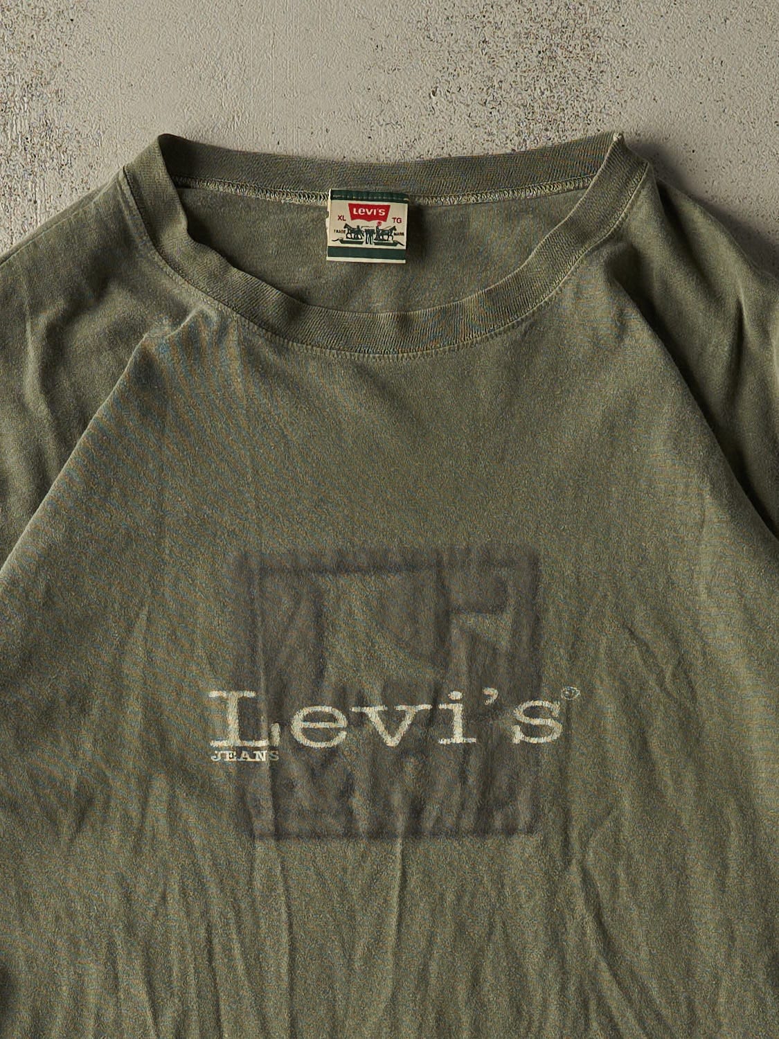 Vintage 90s Washed Green Levi's Tee (XXL)