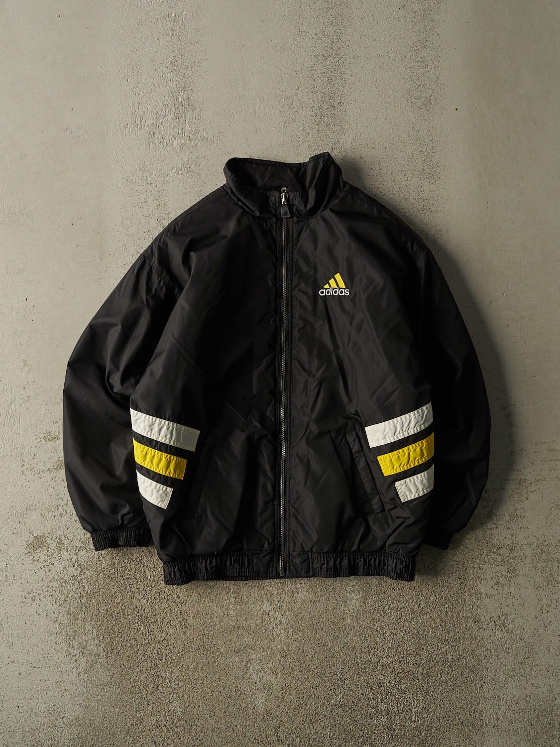 Vintage 90s Black Adidas Embroidered Puffer Jacket (L/XL)