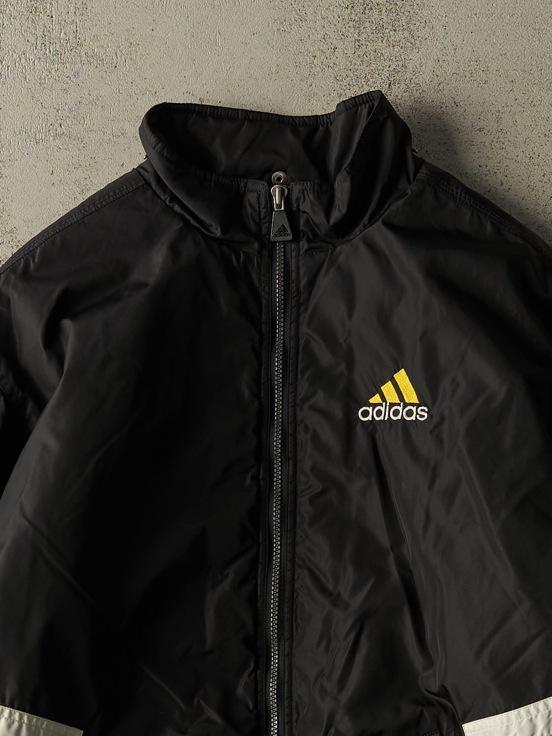 Vintage 90s Black Adidas Embroidered Puffer Jacket (L/XL)