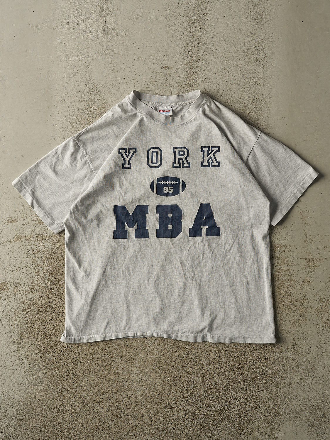 Vintage 95' Grey York University MBA Tee (L/XL)