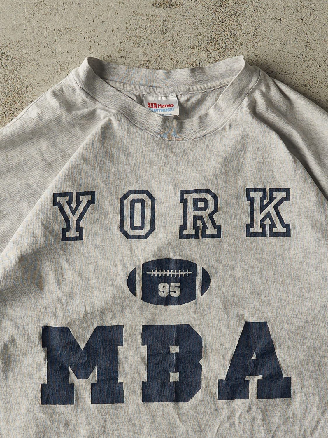 Vintage 95' Grey York University MBA Tee (L/XL)