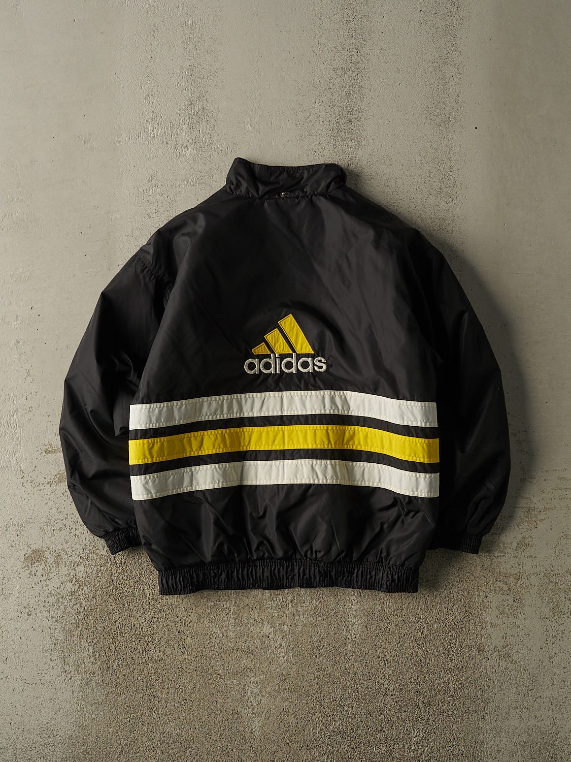 Vintage 90s Black Adidas Embroidered Puffer Jacket (L/XL)
