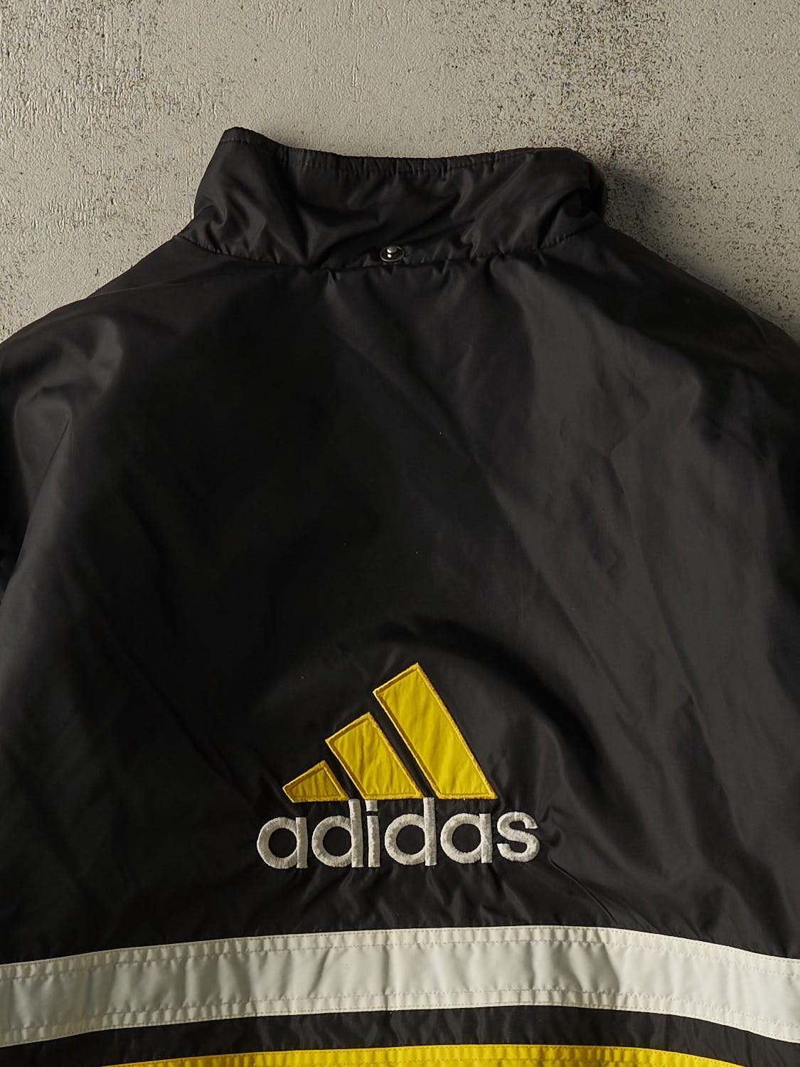 Vintage 90s Black Adidas Embroidered Puffer Jacket (L/XL)