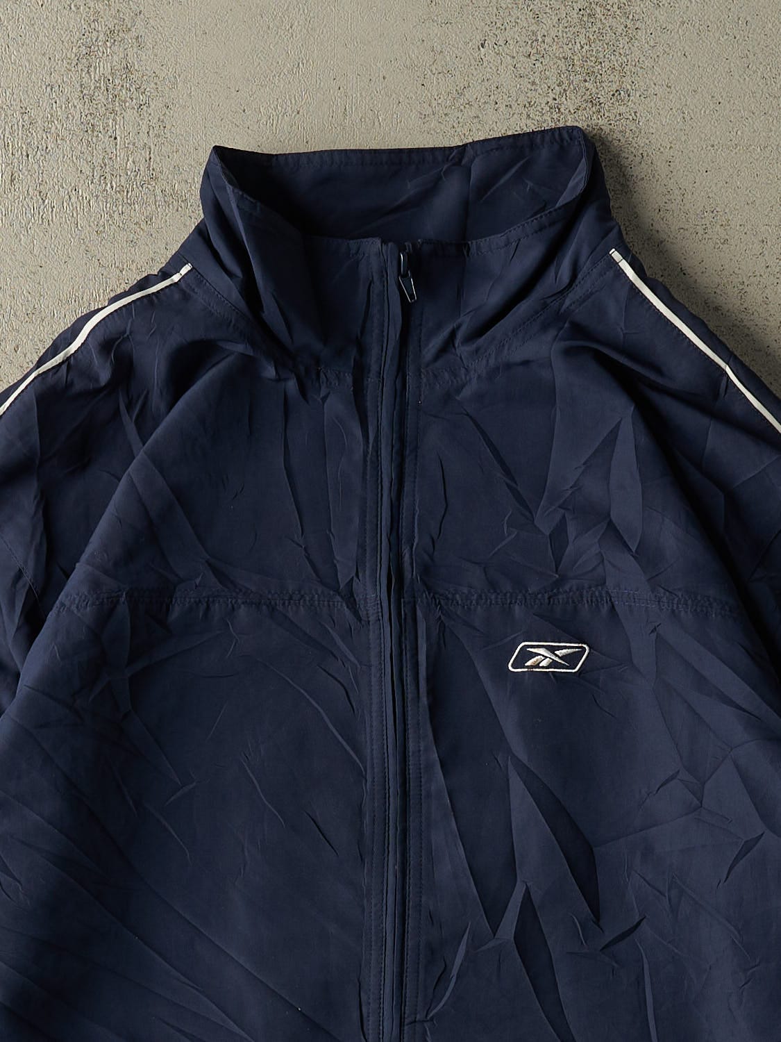 Vintage 90s Navy Blue Reebok Windbreaker Jacket (XXL/XXXL)