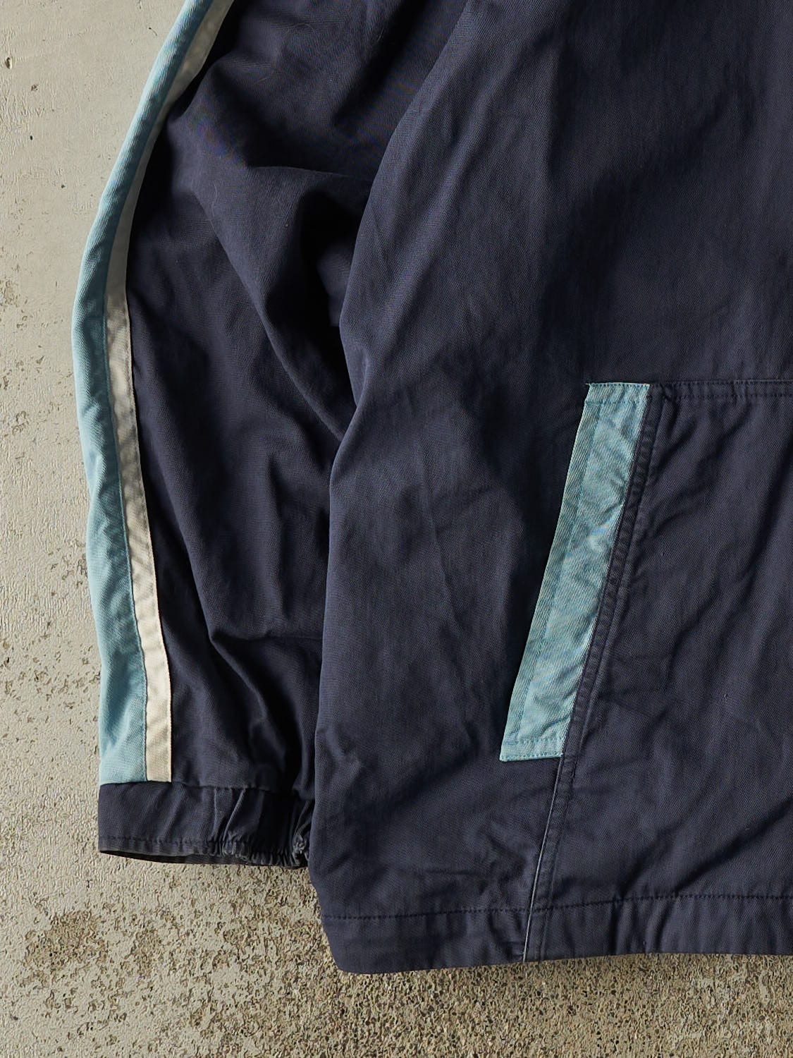 Vintage Y2K Navy Blue Nike Embroidered Hooded Windbreaker Jacket (XXXL)